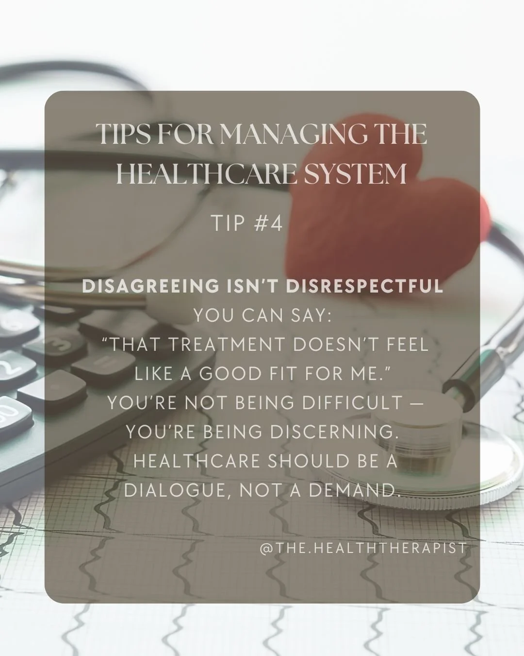 Not every recommendation will feel right for you. You&rsquo;re allowed to say: &ldquo;That doesn&rsquo;t feel like the right fit.&rdquo; You&rsquo;re not being difficult &mdash; you&rsquo;re being discerning. Healthcare should be collaborative, not c