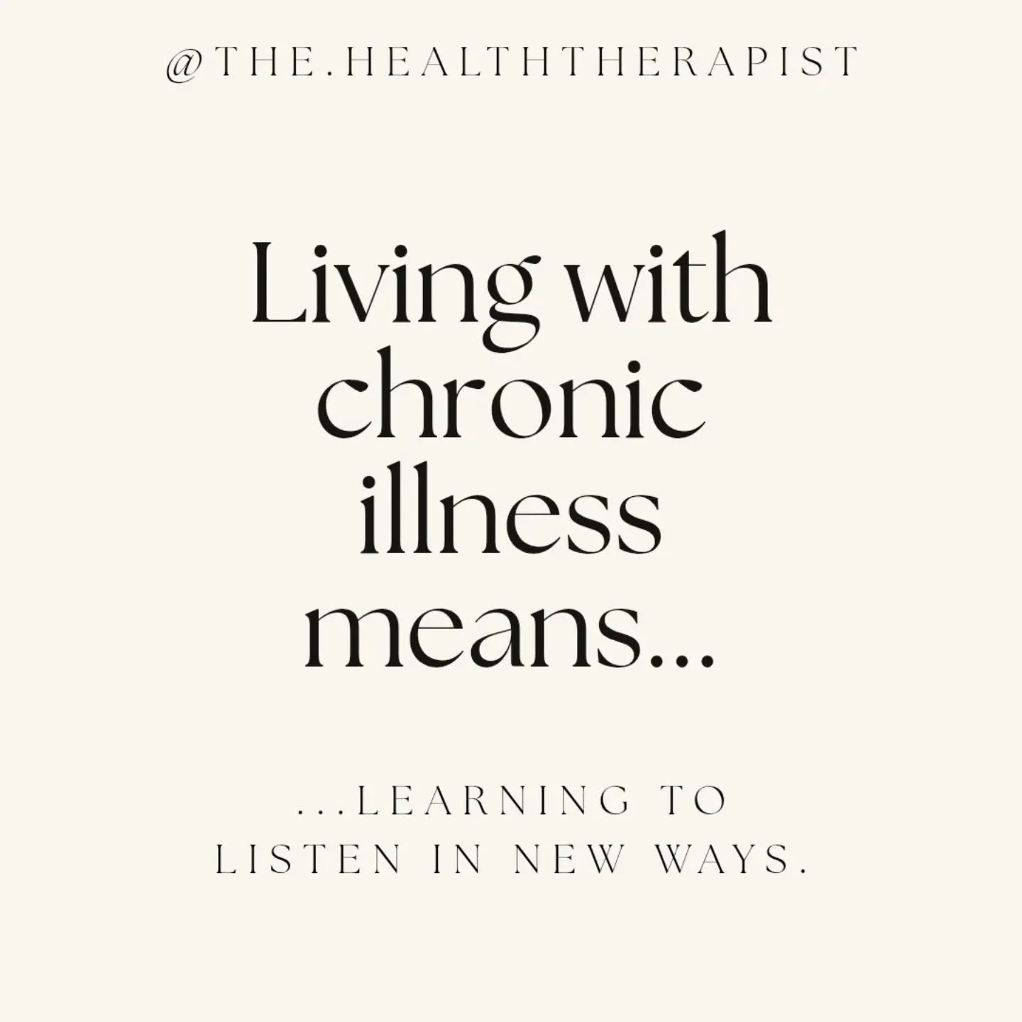 Your body is always speaking&mdash;sometimes in whispers, sometimes in shouts.
Living with chronic illness means learning a new language: pacing, rest, boundaries, nourishment.

✨ Reflection: What&rsquo;s one lesson your body has taught you recently?