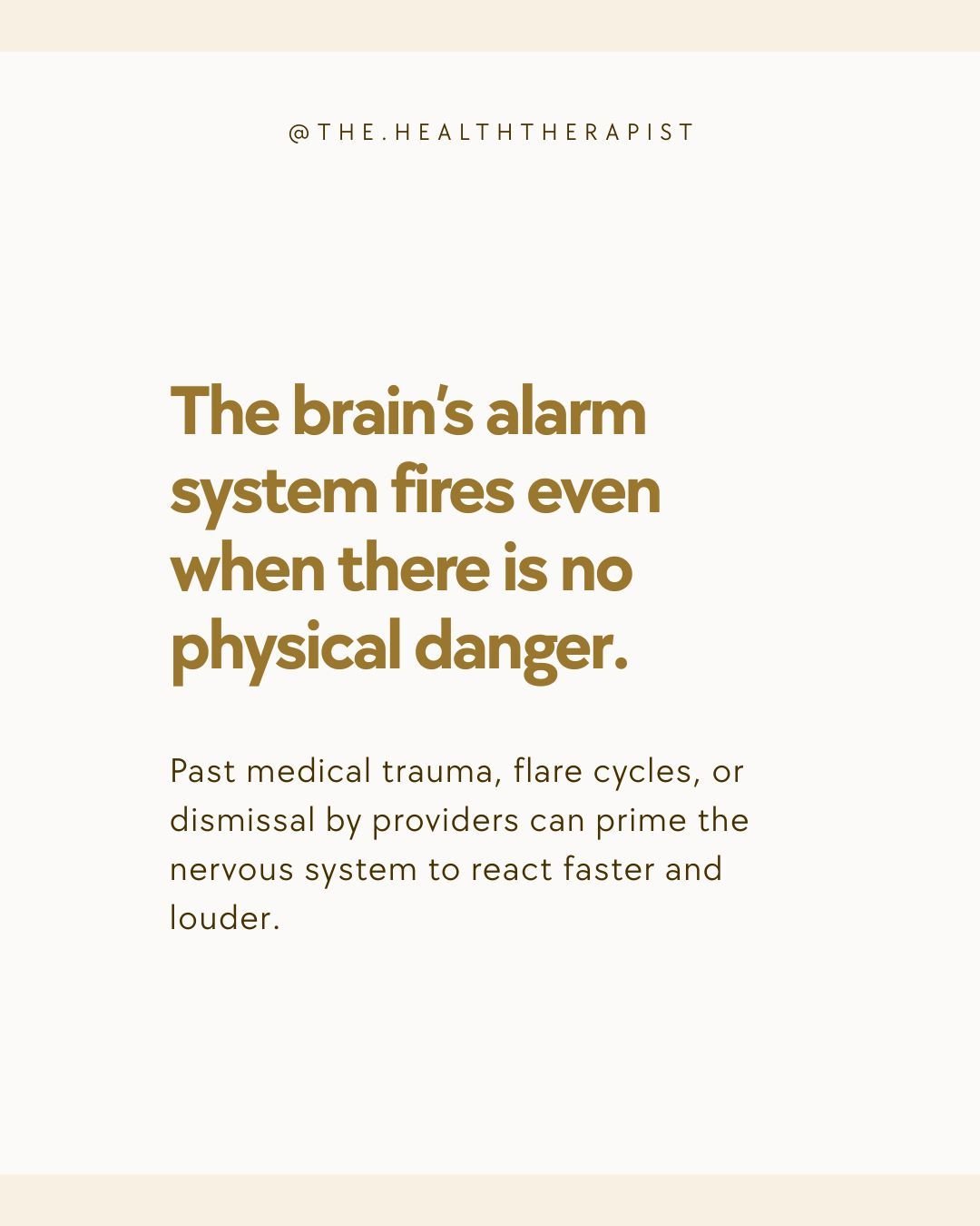 After medical trauma, scary flares, or years of dismissal, your brain learns that health-related situations = potential threat. So your alarm system may go off in waiting rooms, before appointments, or when new symptoms show up&mdash;even if you&rsqu