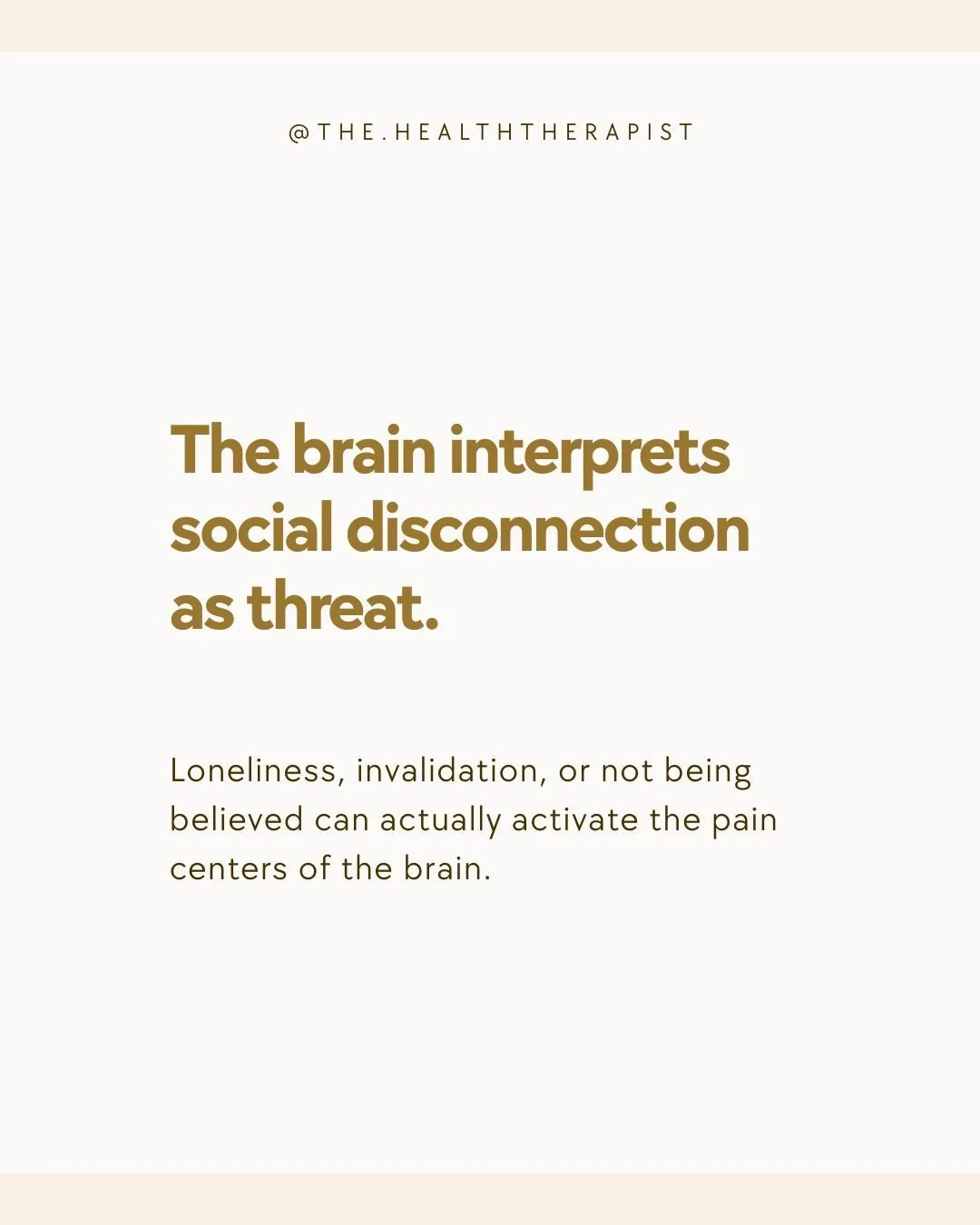 Your brain is wired for connection, and it reads loneliness, rejection, or feeling disbelieved as a kind of danger. For people with chronic illness, this means invalidation, isolation, or ableism can literally increase pain and distress. When your sy