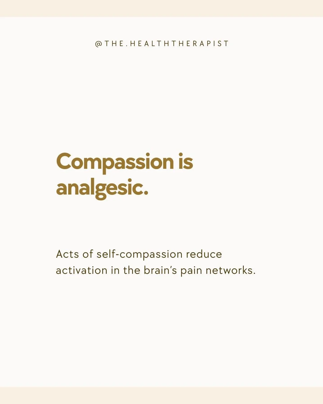Research shows that self-compassion and feeling cared for can actually reduce the brain&rsquo;s perception of pain. When you speak to yourself kindly, validate your experience, or feel genuinely supported by others, your nervous system registers more