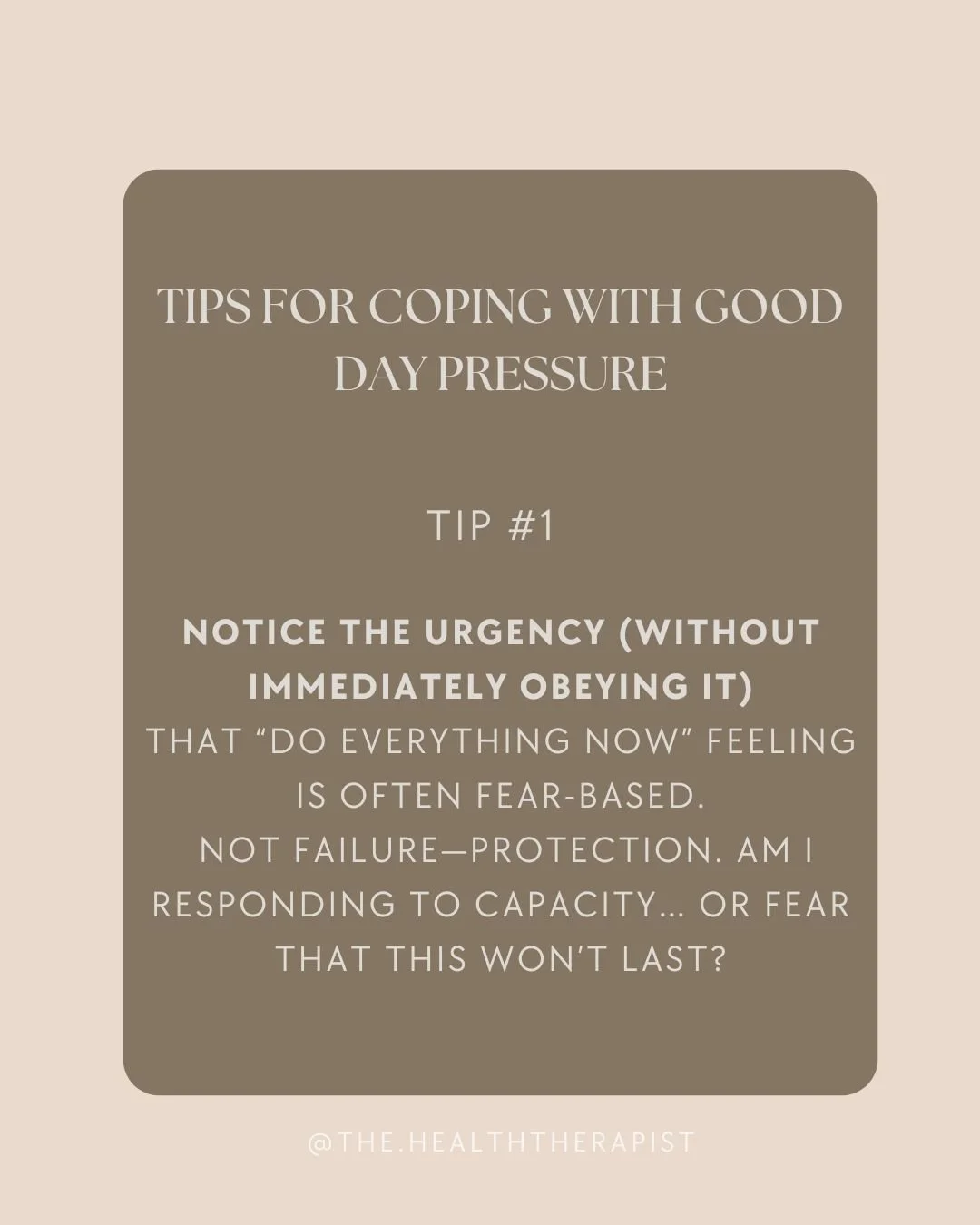 When you finally feel okay&hellip; and suddenly feel like you have to do everything.

You wake up and feel a little better.
More energy. Less pain. Clearer mind.

And then it hits:

&ldquo;I should catch up.&rdquo;
&ldquo;I need to make the most of t