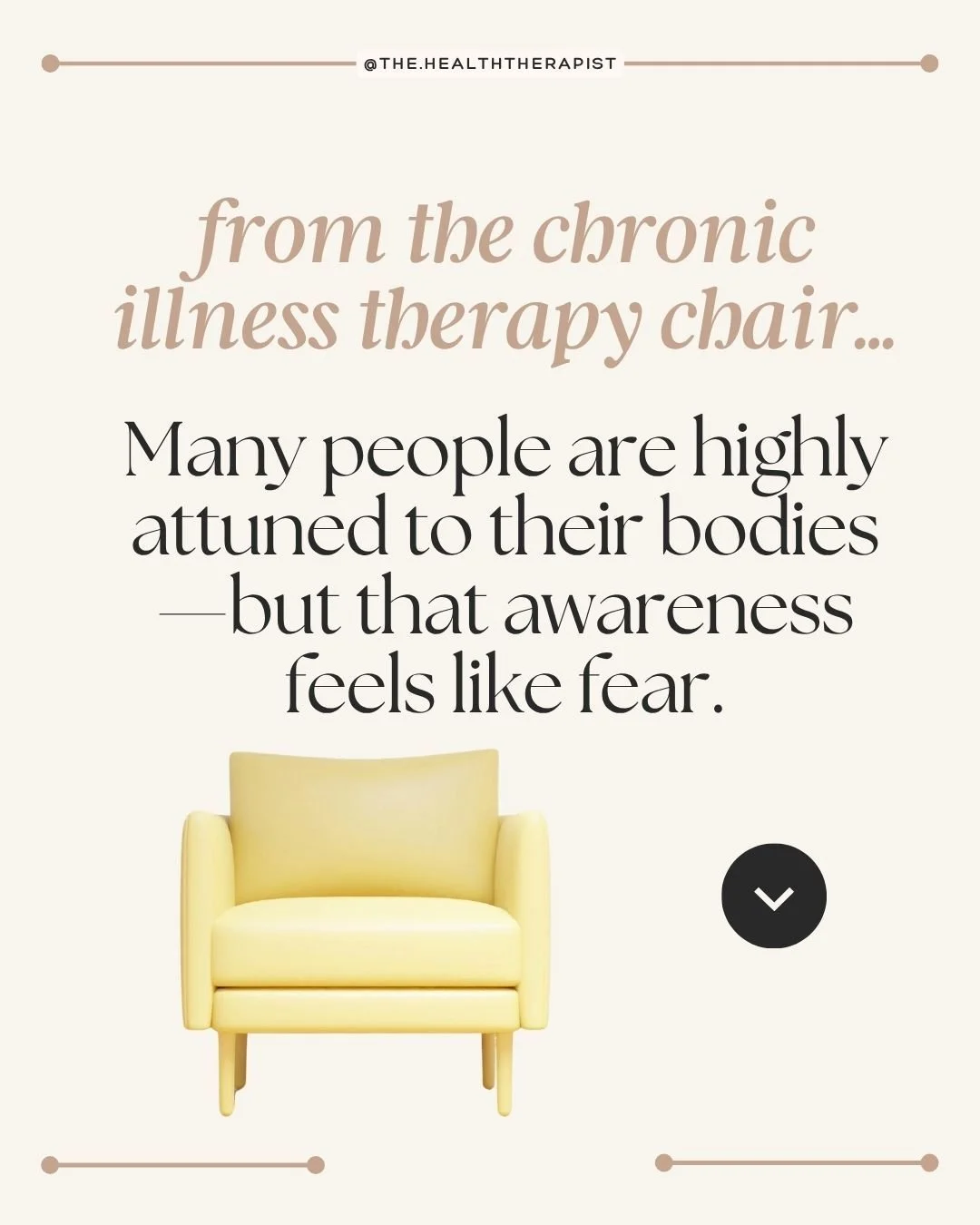 Many people are incredibly attuned to their bodies&mdash;
but only in ways that make them feel afraid.

They notice everything.
Every shift.
Every sensation.
Every subtle change.

But that awareness is often filtered through fear:

&ldquo;What is thi