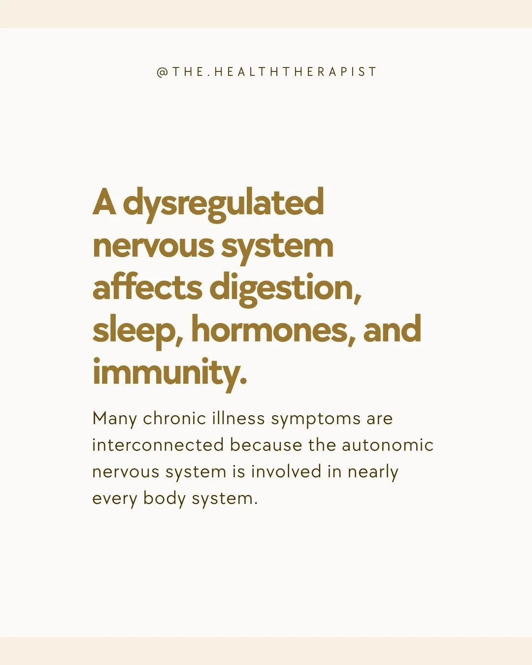 Your nervous system touches almost every system in your body. When it&rsquo;s stuck in survival mode&mdash;because of illness, trauma, or chronic stress&mdash;you might see ripple effects: gut issues, sleep problems, cycle changes, more frequent illn