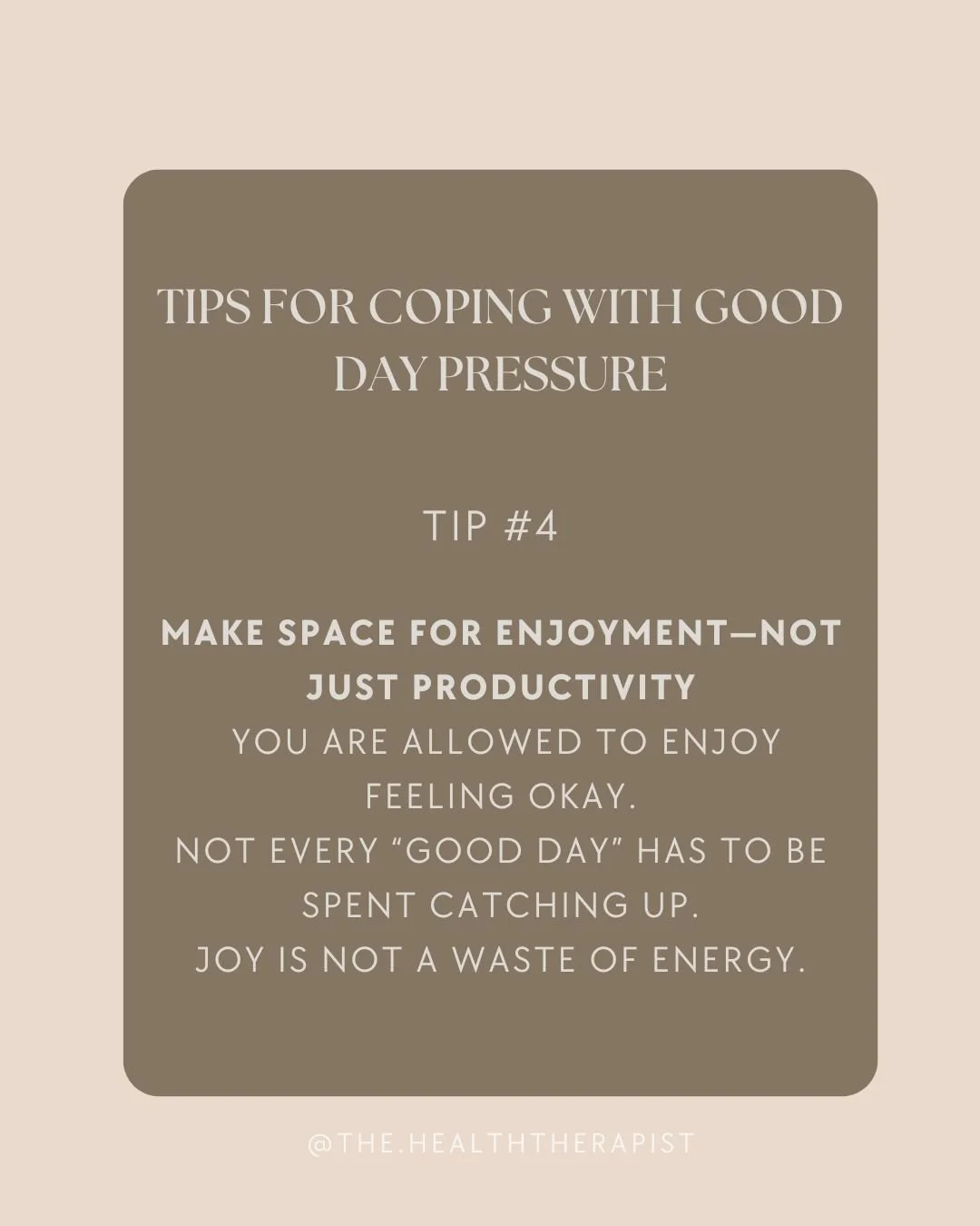 When a good day comes, it can feel like there&rsquo;s no room for anything &ldquo;extra.&rdquo;

Only catching up.
Only being productive.
Only doing what needs to get done.

But enjoyment isn&rsquo;t extra.
It&rsquo;s part of being human.

You&rsquo;
