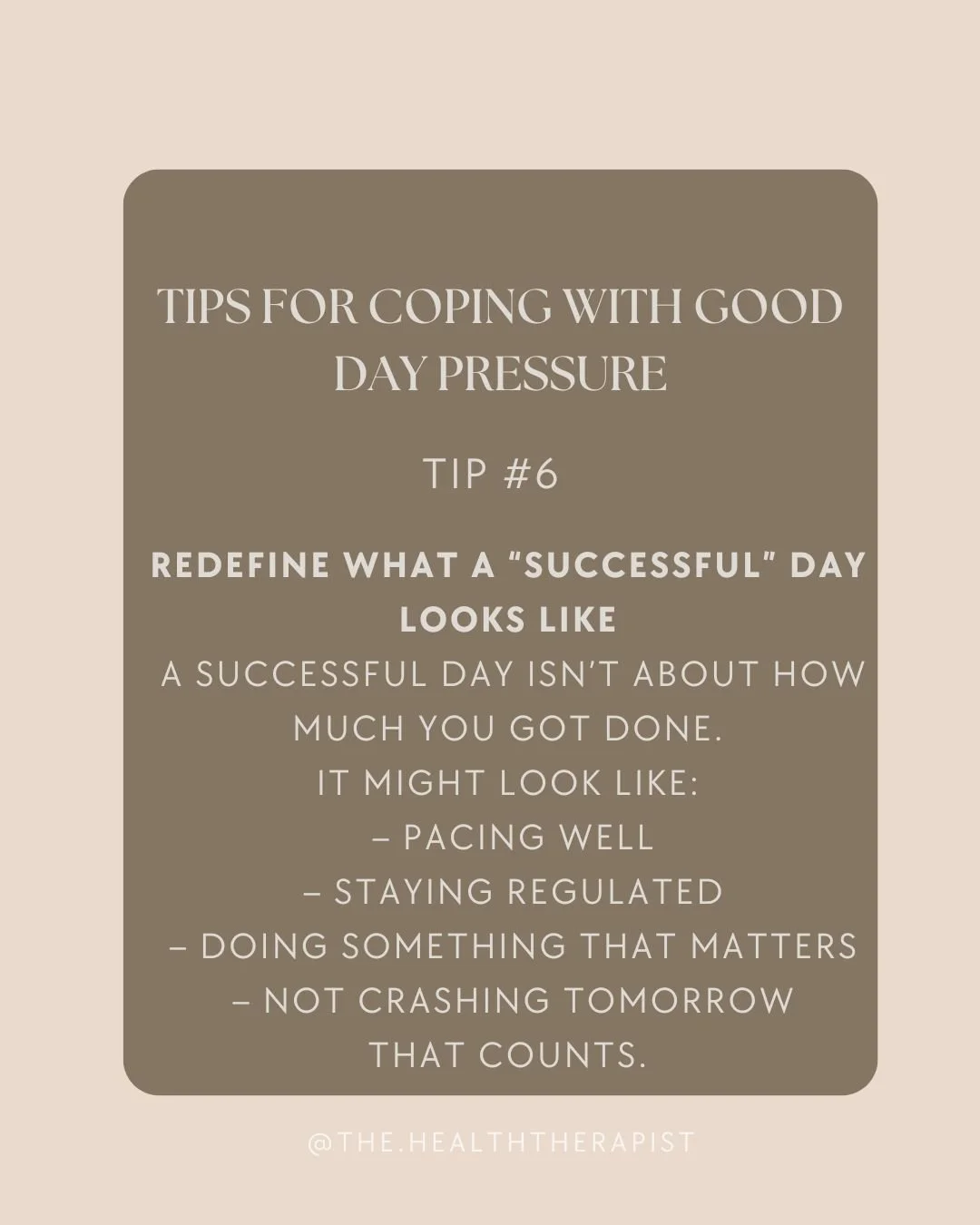When your capacity changes, your metrics have to change too.

If you&rsquo;re still measuring your days by old standards,
it will always feel like you&rsquo;re falling short.

Redefining success isn&rsquo;t giving up&mdash;
it&rsquo;s adapting.

And 
