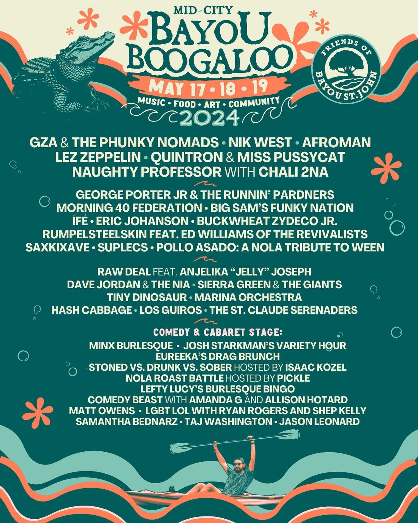 We are so excited to play our first @thebayouboogaloo this May!! This lineup is stacked and we are honored to be included. See y&rsquo;all on the bayou #bayouboogaloo #rawdealnola