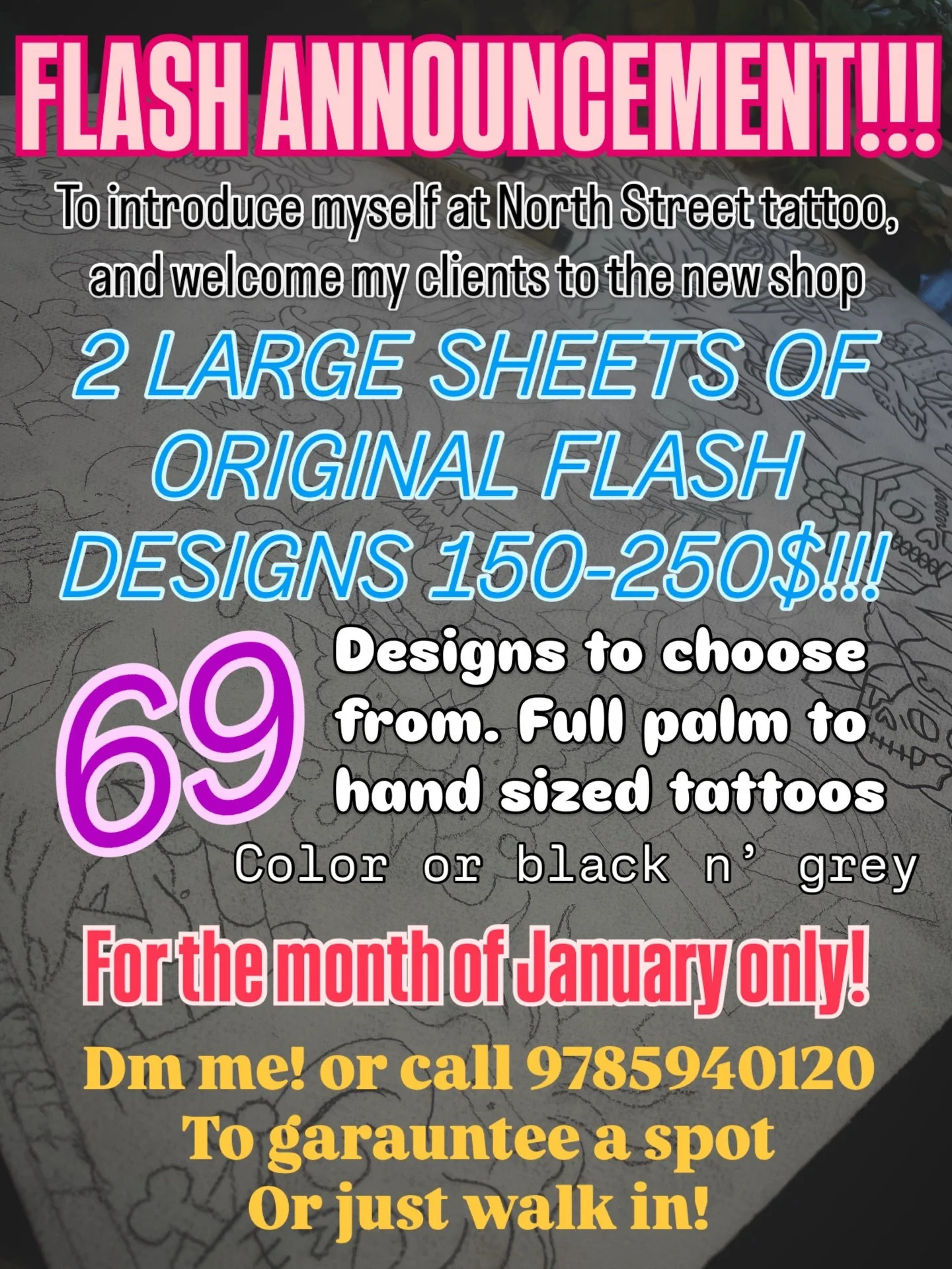 Help me make for a warm welcoming @northstreetsalem and treat yourself to a new tattoo! Been working hard on some new killer flash designed to make a splash! Come by the shop to check it out! Dm. Call 9785940120 or just walk in. Hope to see you there