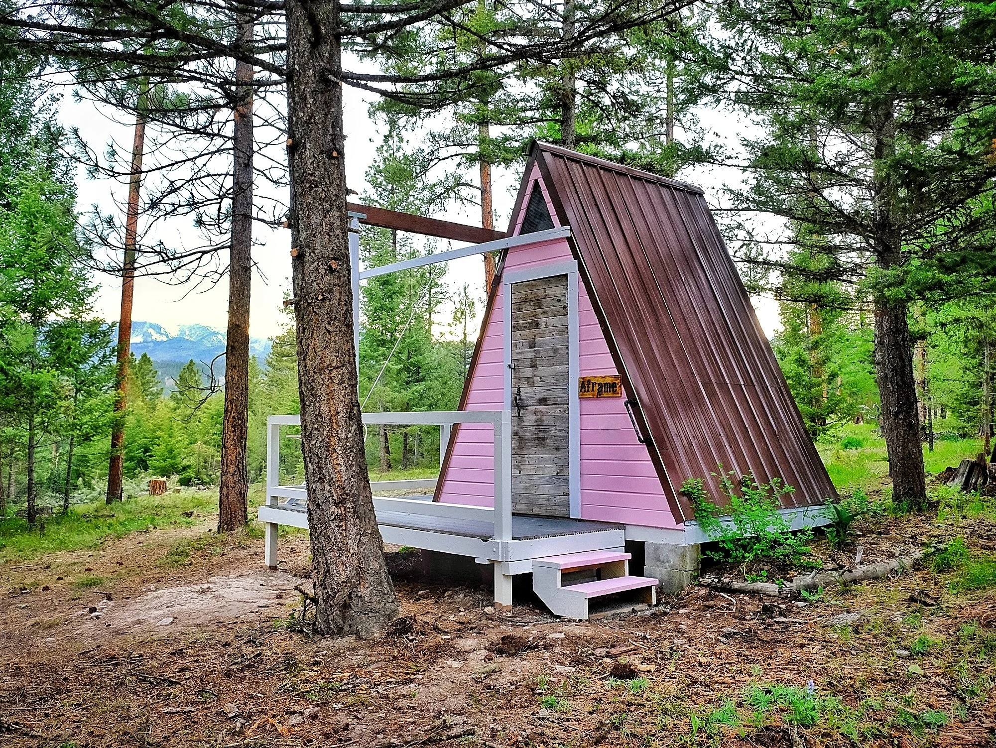 A-frame Cabin at The Hohnstead Glamping Cabins near Missoula Montana