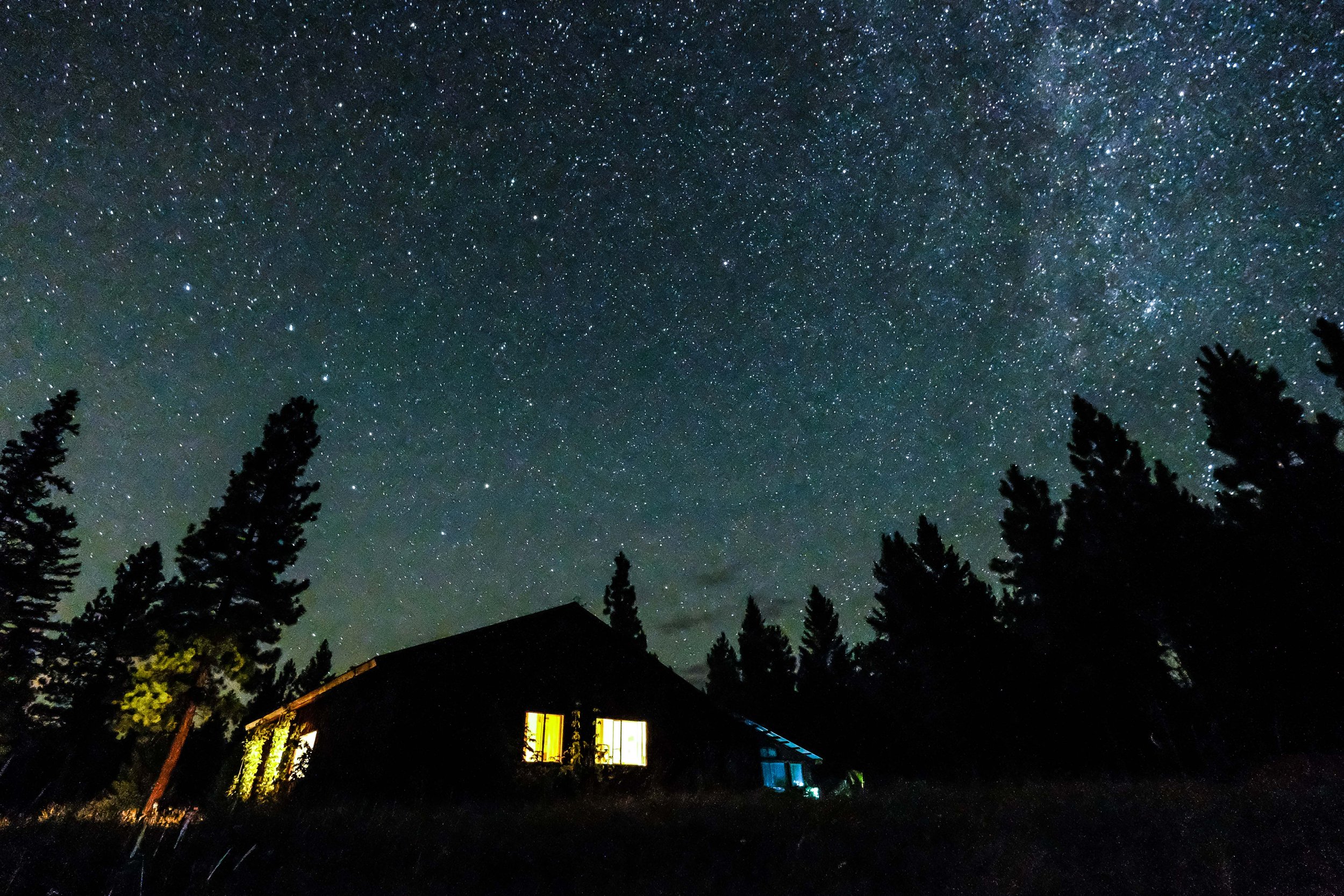Stargazing at The Hohnstead Glamping Cabins Resort in Bonner, Montana