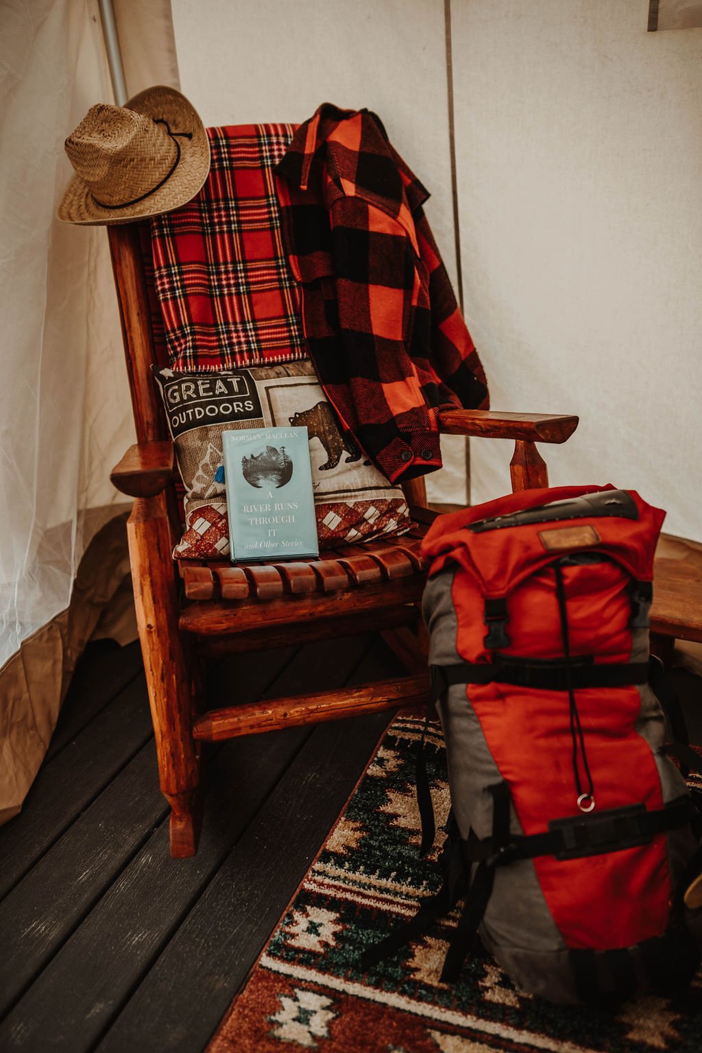 Western-themed The Ranch Hand Glamping Tent at The Hohnstead Glamping Cabins Resort near Missoula, Montana