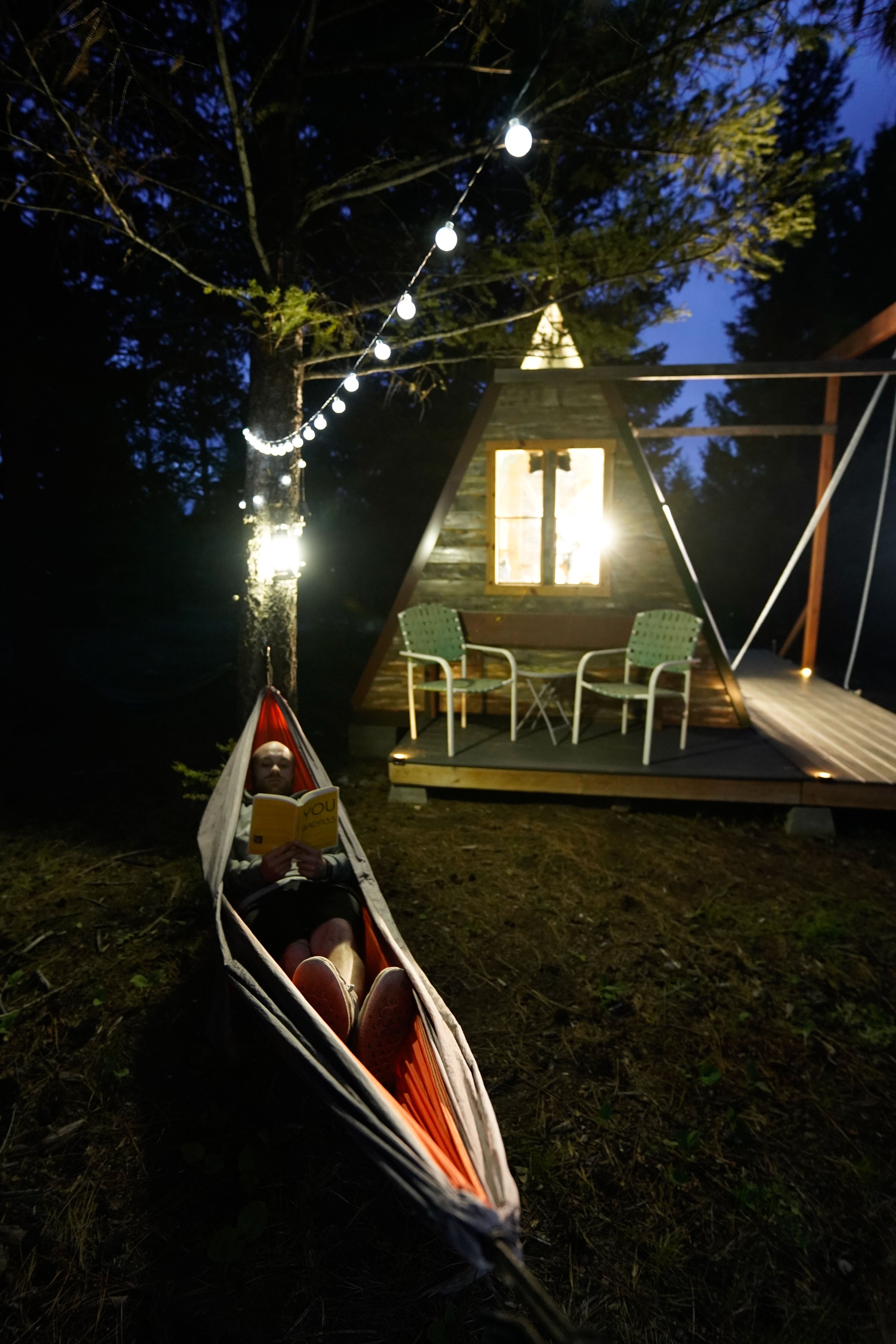 Relax and recharge at The A-frame Cabin at The Hohnstead Glamping Cabins Resort near Missoula, Montana