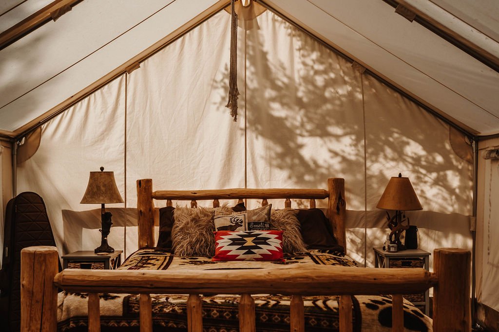 The Ranch Hand Glamping Tent at The Hohnstead Glamping Cabins Resort in Bonner Montana