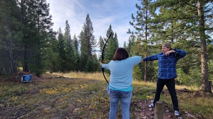Archery at The Hohnstead Glamping Cabins near Missoula, Montana