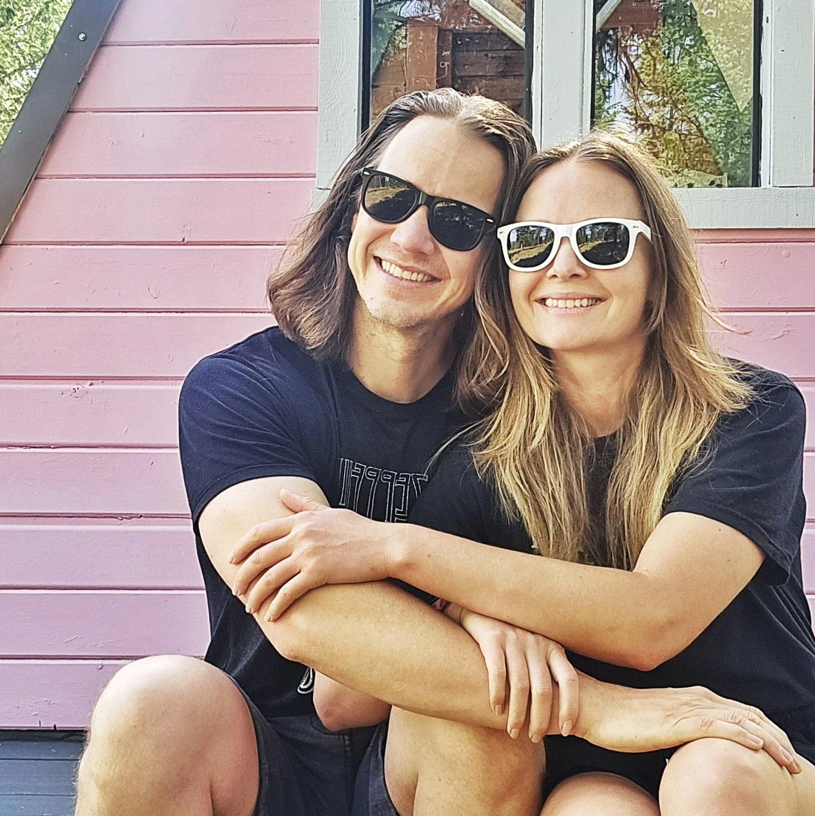 Garrett and Alla at The A-frame Cabin near Missoula, Montana