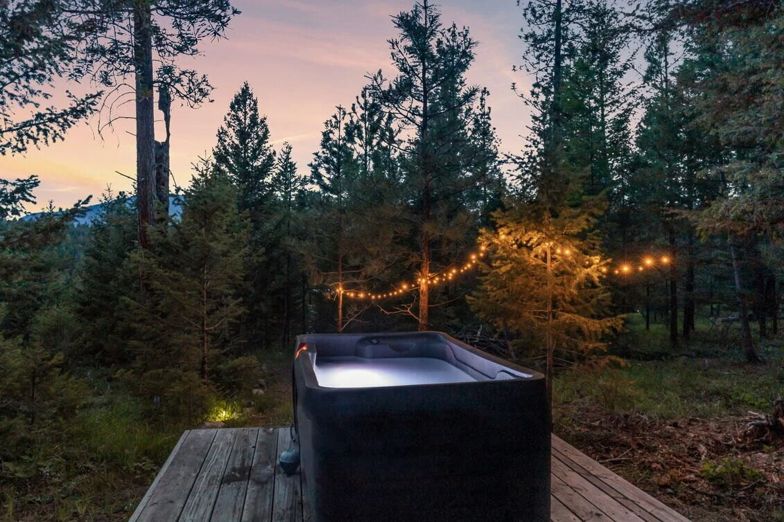 Hot Tub at The Hohnstead Glamping Cabins near Missoula, MT