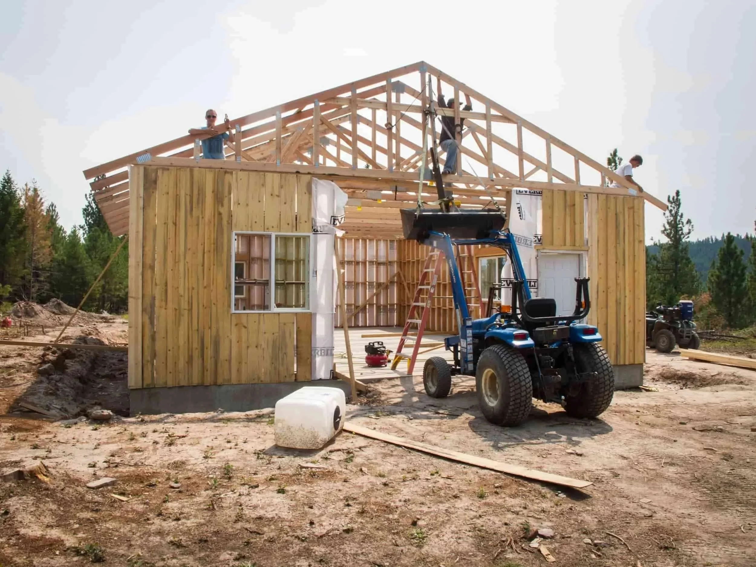 People+doing+construction+at+The+Hohnstead+Glamping+Cabins+near+Missoula+Montana