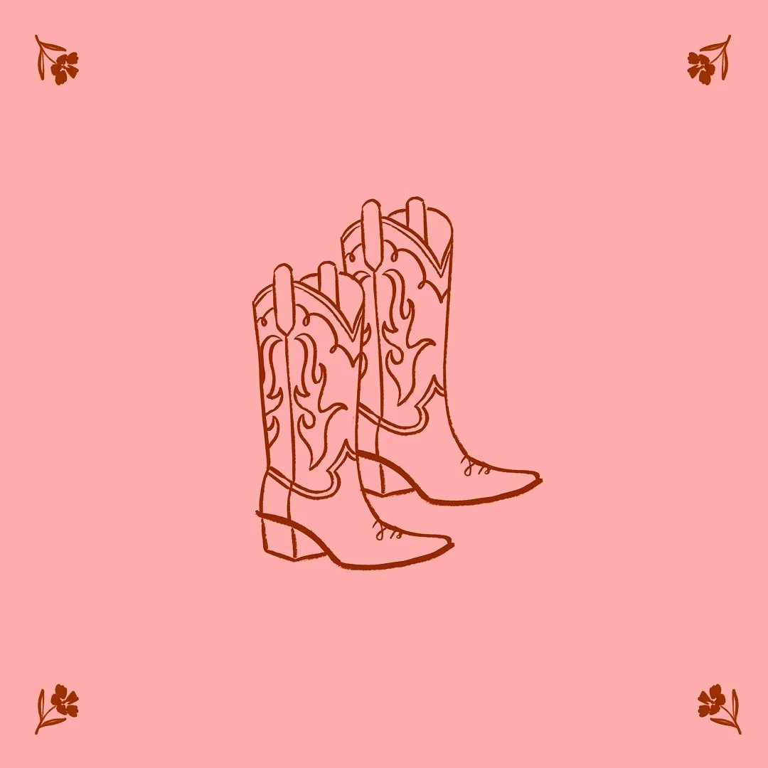 It&rsquo;s almost boot season here!
.
.
.
.
.
illustration | illustrator | artist | art | color palette | designer | color inspiration | cowboy | western