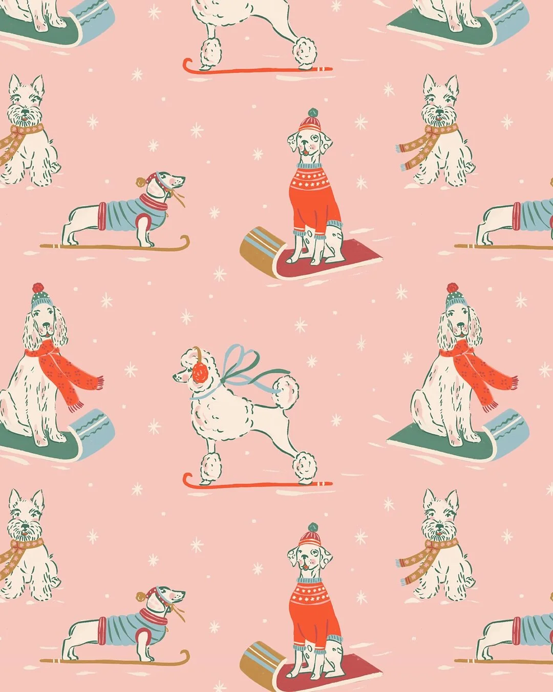 From pattern to product ✨
&bull;
&bull;
&bull;
&bull;
design | pattern | illustration | color inspo | designer | art licensing | artist | Christmas | drawing l dog | winter