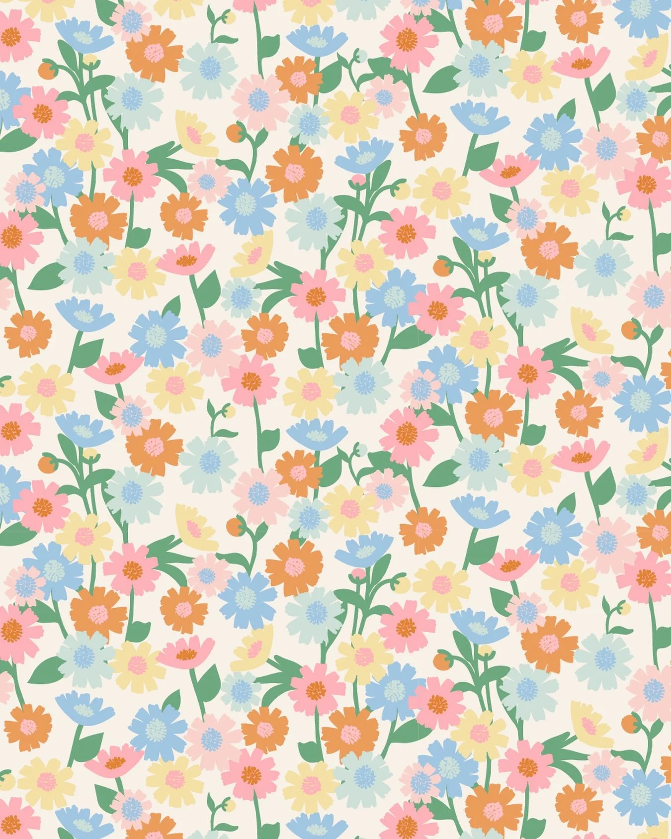 Rainy and gloomy here, but this floral spring pattern is doing its best to bring the sunshine.

#surfacepatterndesign #floralpattern #springdesign #patternlove #textiledesign