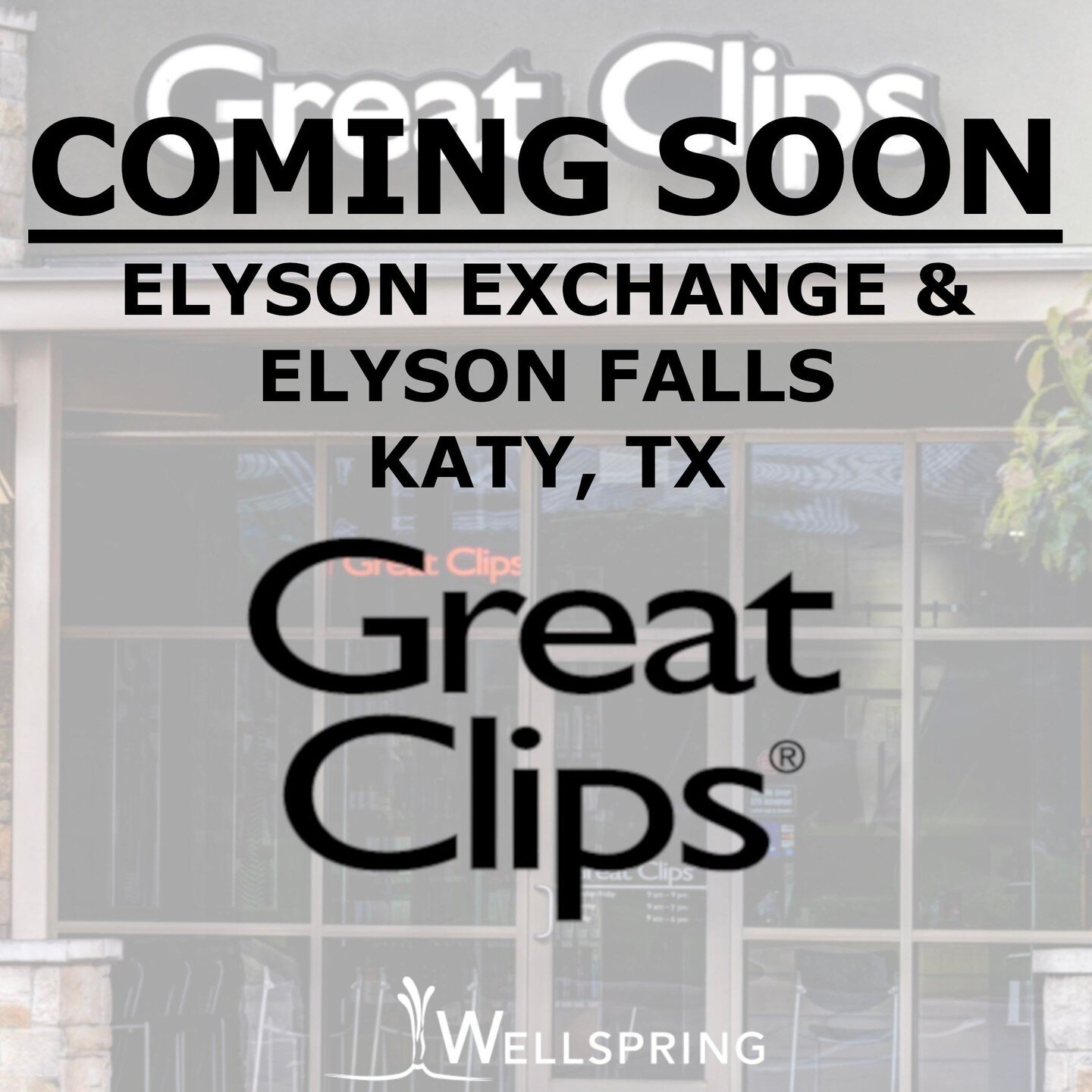 As Houston grows, so does Great Clips. Another new salon coming soon to Katy, Texas as part of the Elyson community!

Parker Frede with New Regional Planning represented the Landlord, and Marshall C. Bumpus with Wellspring Commercial Real Estate repr