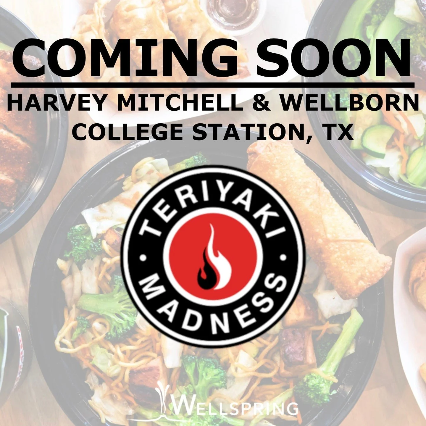 College Station just got a little more tasty! Teriyaki Madness has secured a new location adjacent to the HEB at Harvey Mitchell Pkwy &amp; Wellborn Rd - Jones Crossing. 

Court Richardson of Ironbridge Realty Partners and Bryan Dabbs represented the