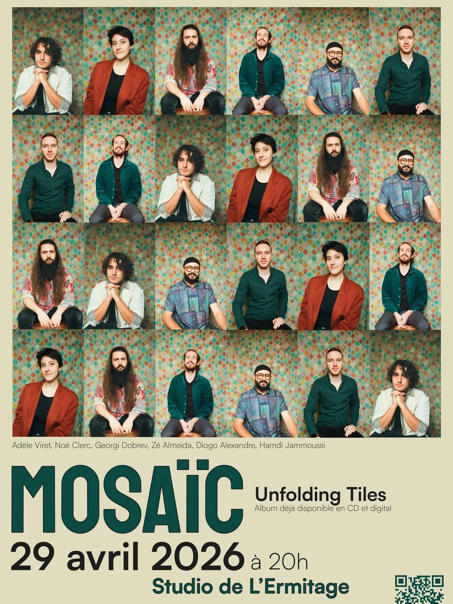 ❗️J-7 RELEASE PARTY STUDIO DE L&rsquo;ERMITAGE ❗️

Tr&egrave;s heureuse de pr&eacute;senter le nouvel album de @the_mosaic_band au superbe @studiodelermitage &agrave; Paris. C&rsquo;est un r&eacute;pertoire qui me tient &eacute;norm&eacute;ment &agra