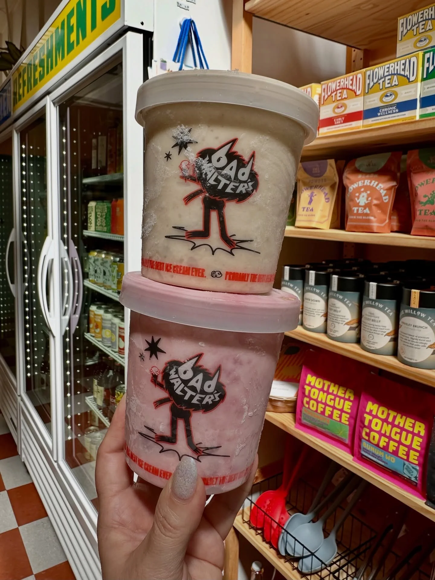 Happy Friday to all! @badwalters just dropped 👹

Monster Mash is back! Brown butter frozen custard with Biscoff cookie shards 🧈

And, welcome Golden Girls! Tangy lemon frozen custard with Golden Oreos and raspberry jam swirls 👵🏼