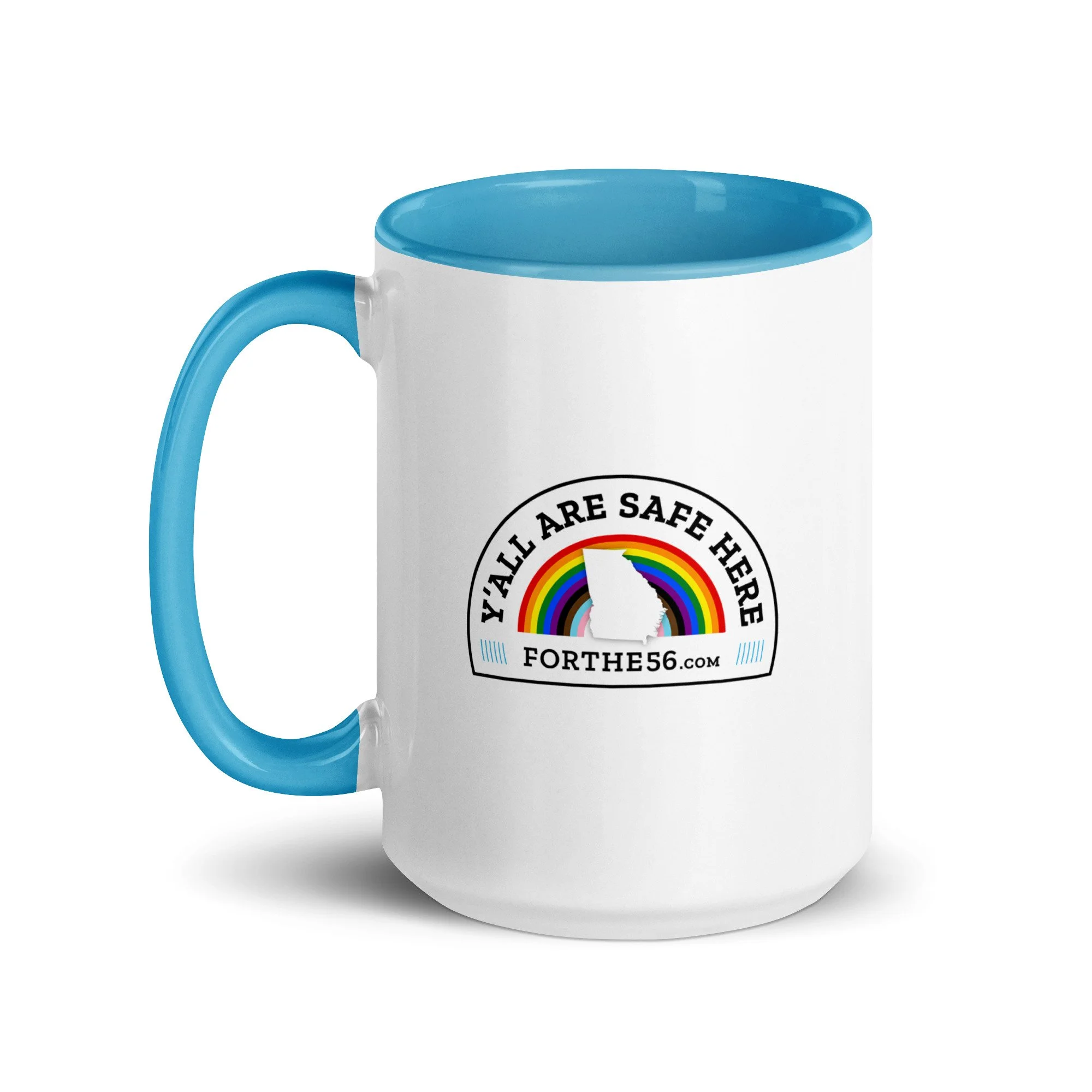 ""Y'all are Safe Here" in Georgia mug with interior color