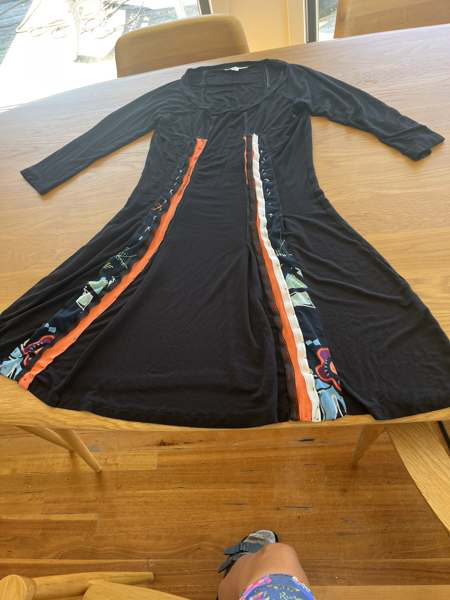 dp:jeans by Didier Parakian - black dress with orange and print panels