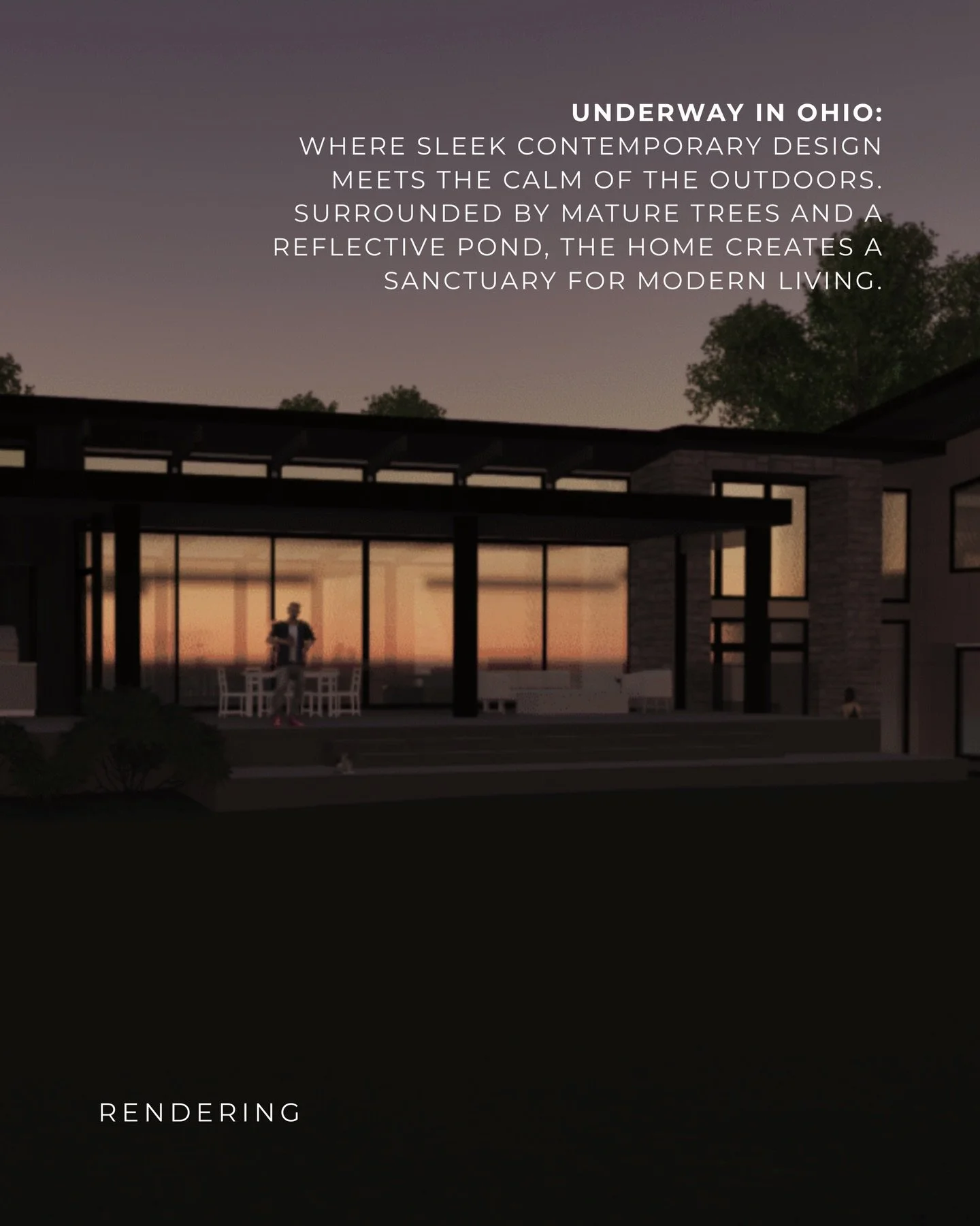 The Modern Nature Residence, underway in Ohio: where contemporary architecture meets nature. Nestled among mature trees and beside a serene pond, the home will provide a calm, modern sanctuary upon completion. Swipe to see the renderings and recent p