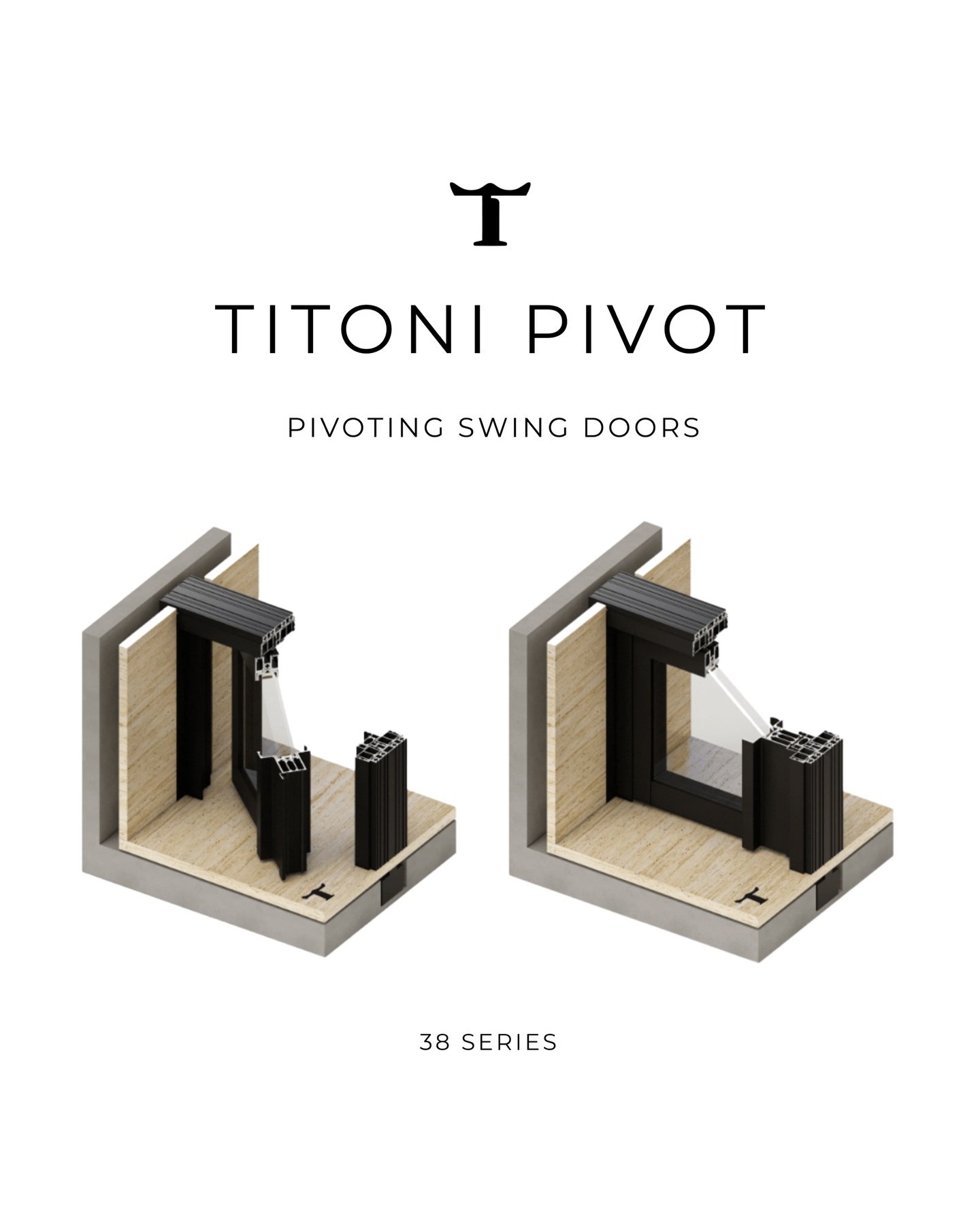 The TITONI PIVOT System blends functionality with striking architectural presence. Suitable for both interior and exterior applications, this hands-free pivot door creates bold design statements without limitations. Panel sizes domestically 10.6ft x 