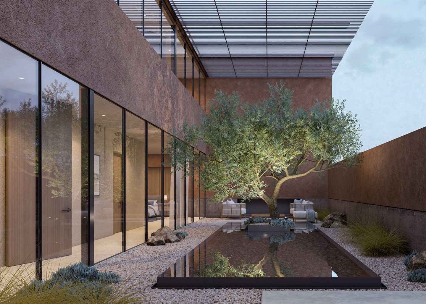 Spanning 14,200 sq. ft., The Summit Club by @woods_dangaran will boldy reimagine desert living. By pairing a red clay facade with floor-to-ceiling glass, the residence will feel like a natural extension of the surrounding peaks and valleys.

Architec