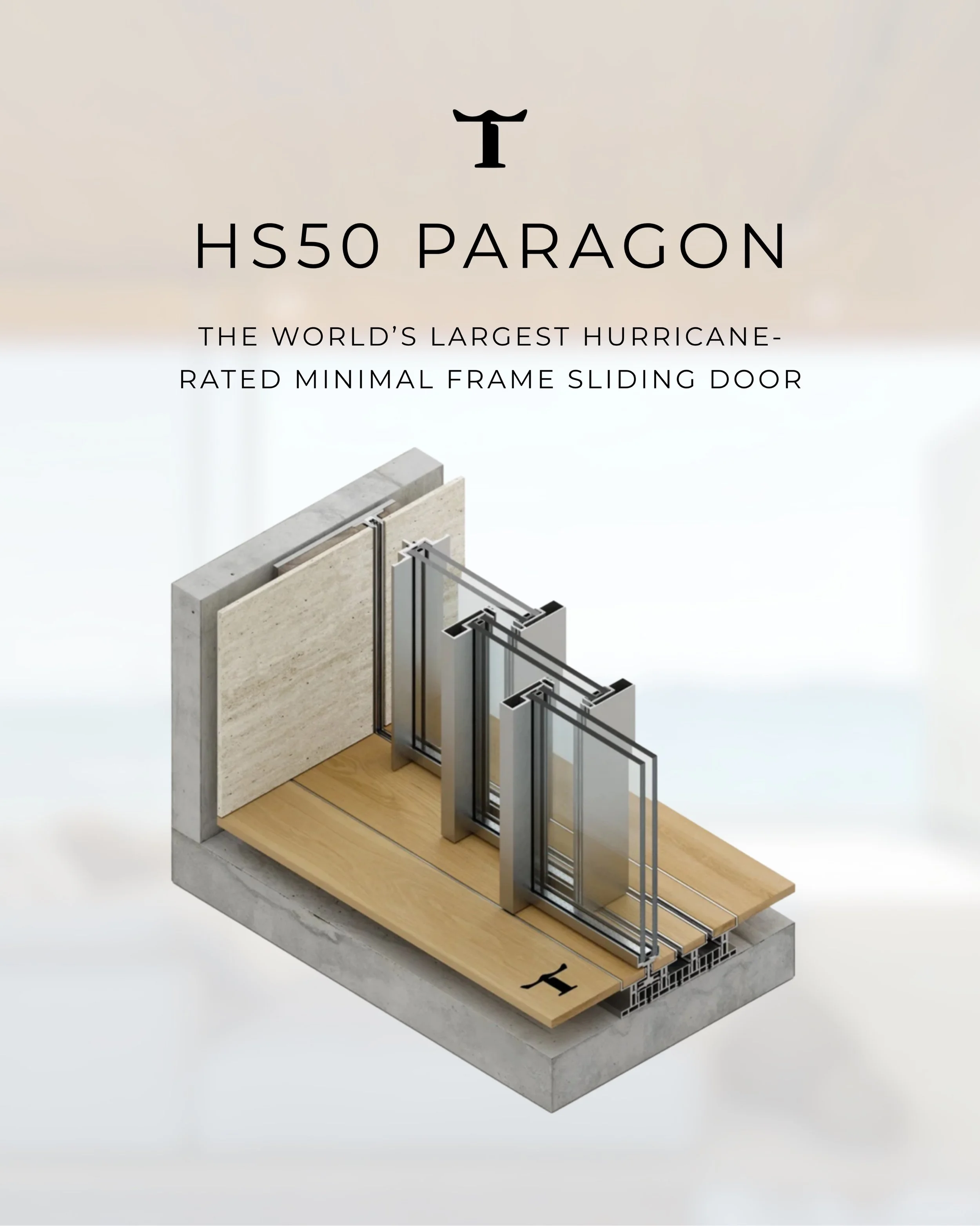 Bringing world-class minimal architecture to the most demanding environments with the HS50 Paragon&mdash; the largest hurricane-rated sliding door in the world. 

By balancing record-breaking scale with the rigorous safety standards of Miami-Dade, th