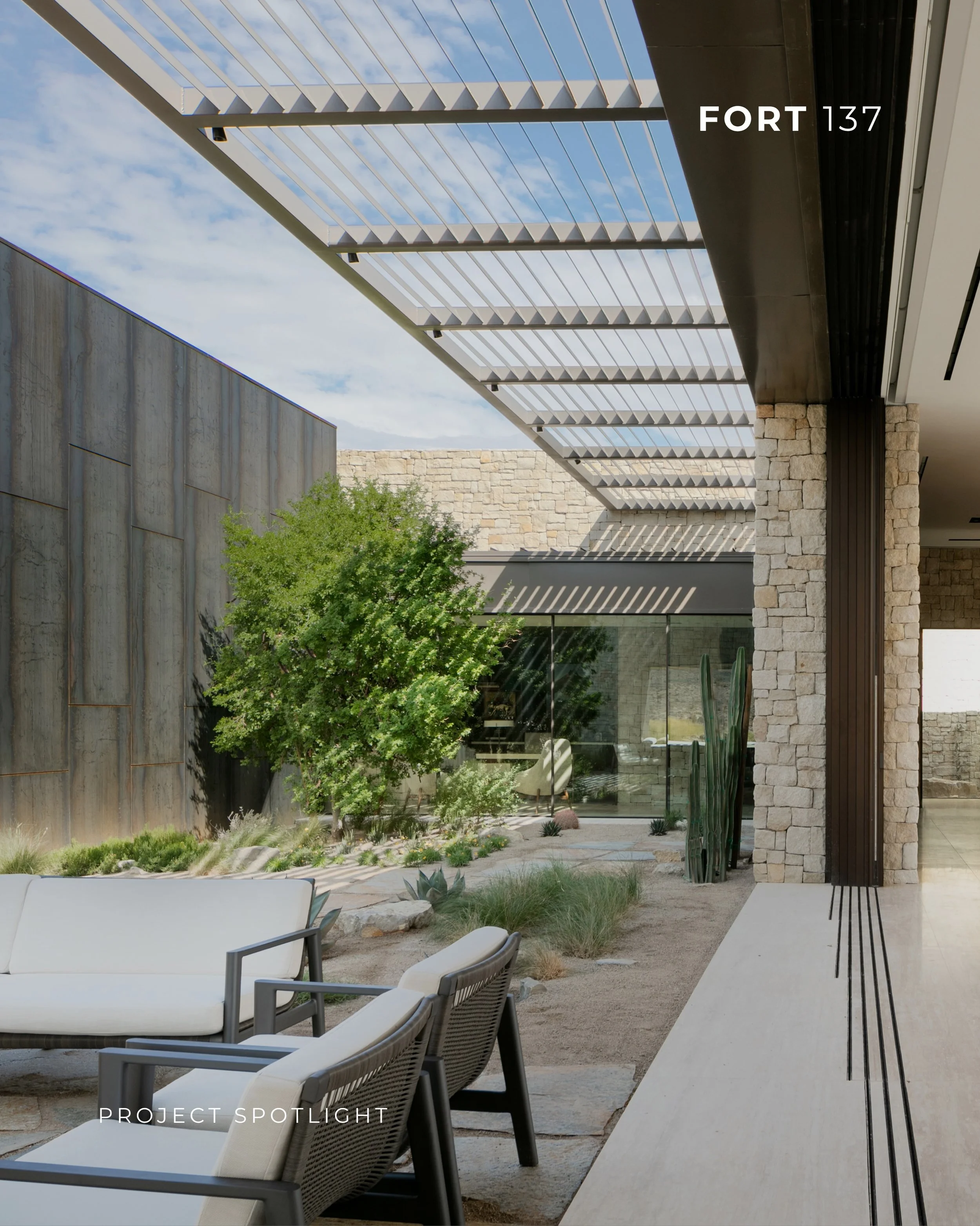Living within the rugged landscape. Fort 137 by @danielchenin blurs the lines between structure and the vast Nevada landscape. Transparent corridors and massive glass let the untouched terrain become a part of the interior space.

Architect: @danielc