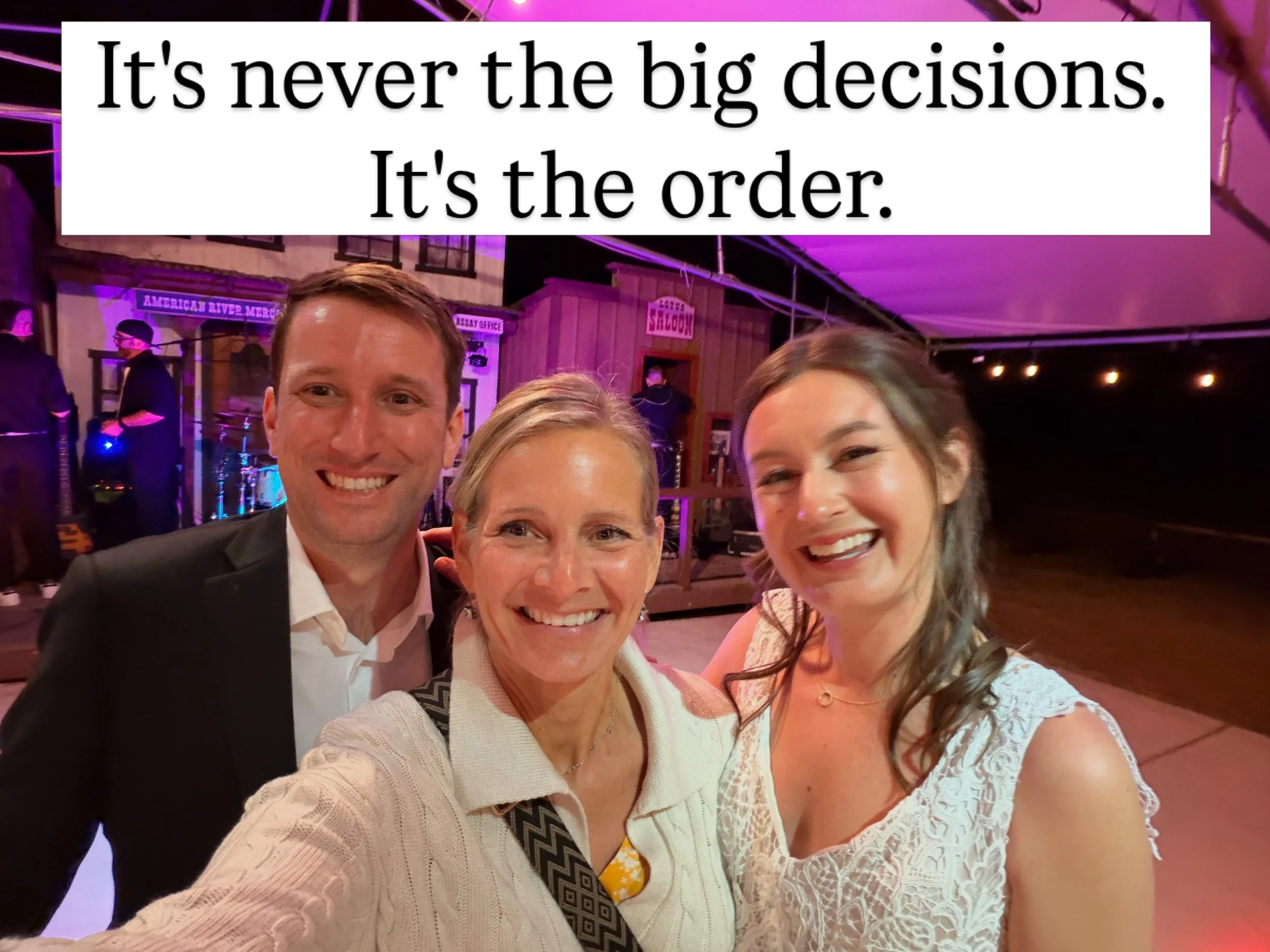 In 20 years of doing this, I've learned one thing: it's never the big decisions that overwhelm brides.

It's not knowing what order to make them in.

Venue, budget, guest list, vendors &mdash; none of it is actually that hard. What's hard is not know