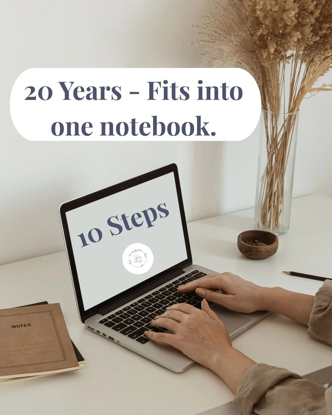 Twenty years, fits in one notebook.

That's not a metaphor &mdash; it's basically what happened. I took everything I've learned from hundreds of weddings and distilled it down until only the essential stuff was left.

No 40-page workbook. No overwhel