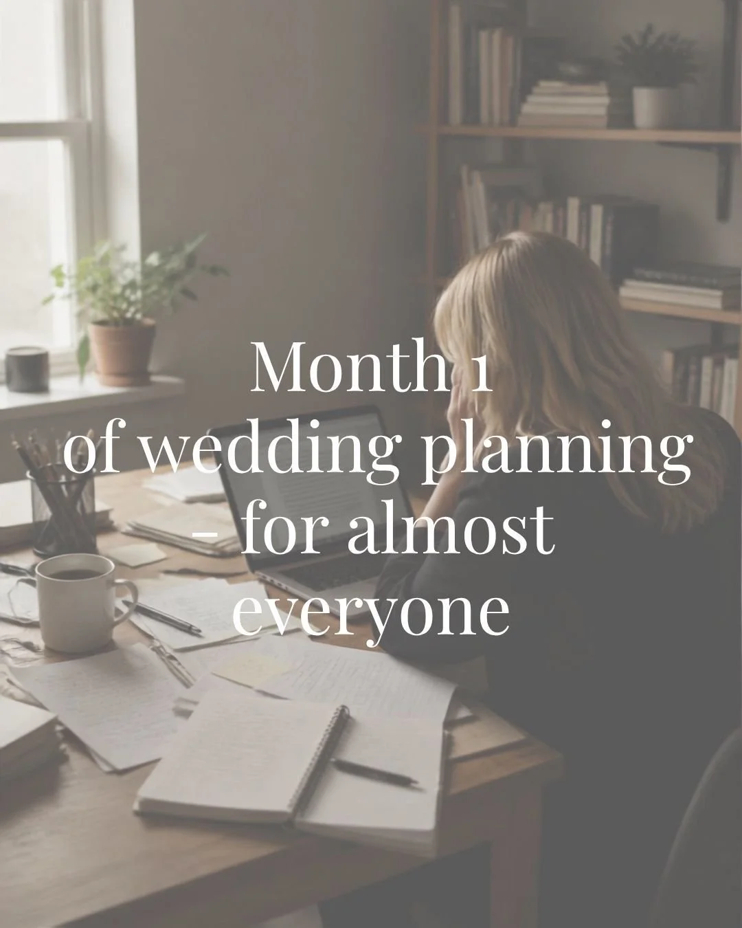 This was almost every couple I've worked with in month one of planning.

Notes everywhere. Fifteen browser tabs open. A Pinterest board with 200 pins and zero plan. Sound familiar?

Here's what I've learned after 20 years and hundreds of weddings: it