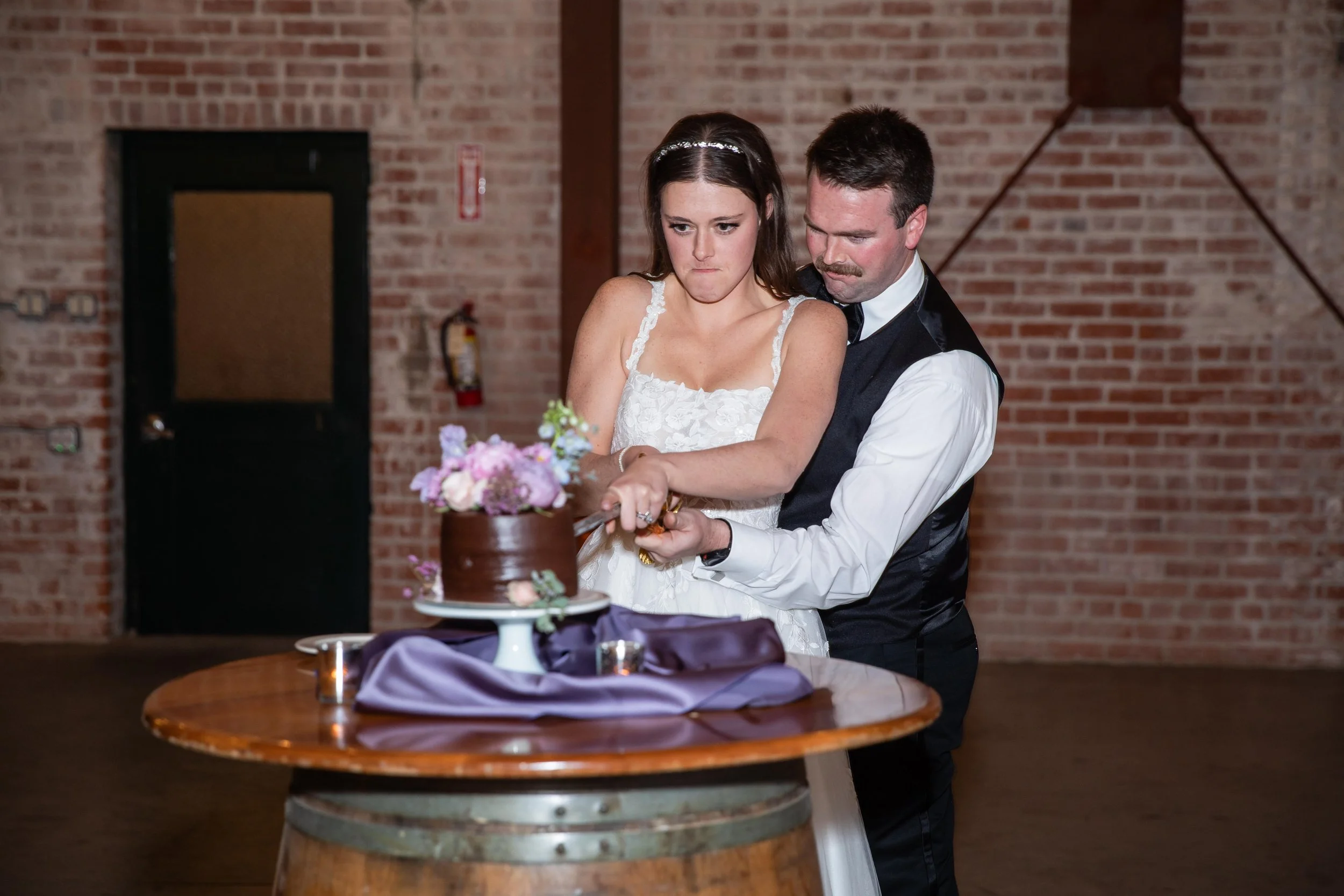 Bride and Groom Cake Cutting