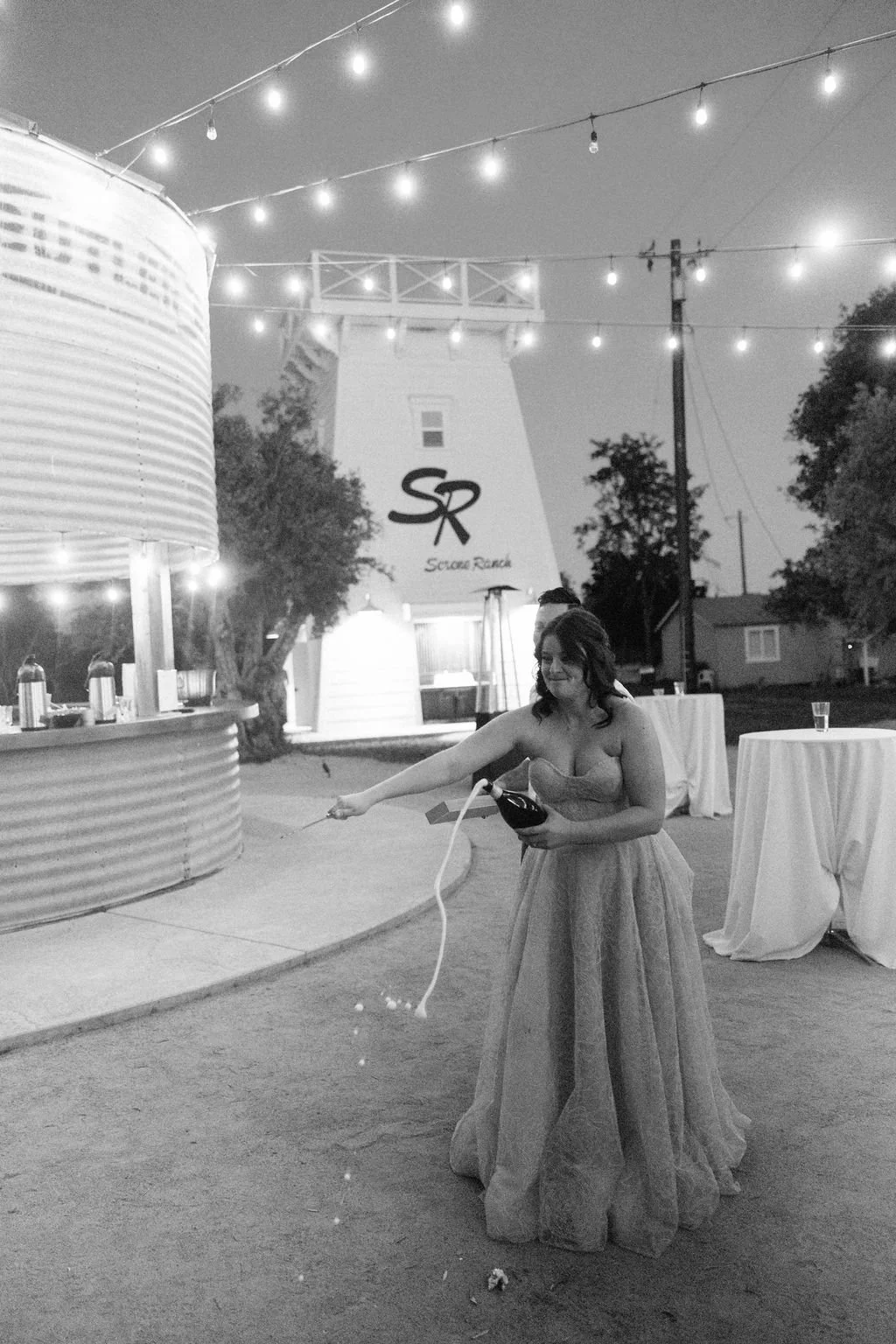 Bride's champagne saber