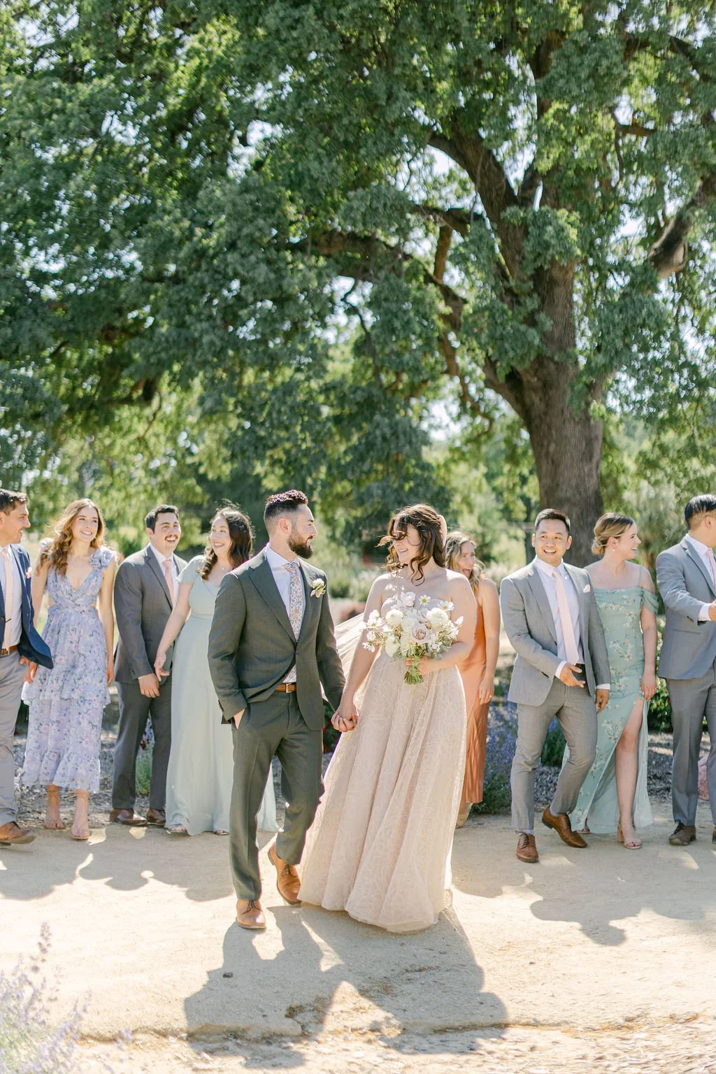 Wedding couple and bridal party