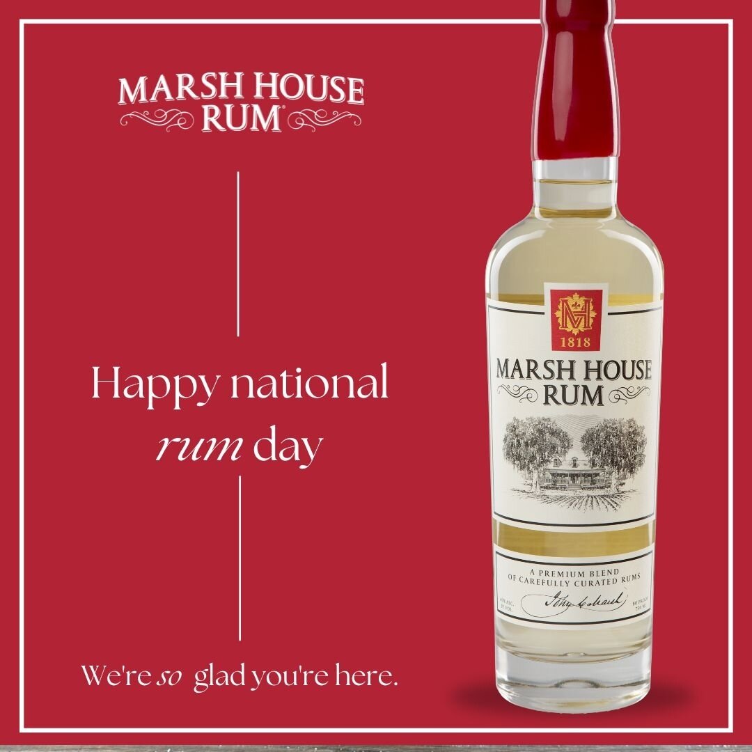 It's 🎉 National Rum Day! Celebrate with all of us at Marsh House Rum 🥃 

Whether you like to sip, pour, shake or blend, we've crafted a complex rum that elevates just about any drink but can also stand all on it's own. If you haven't tried a bottle