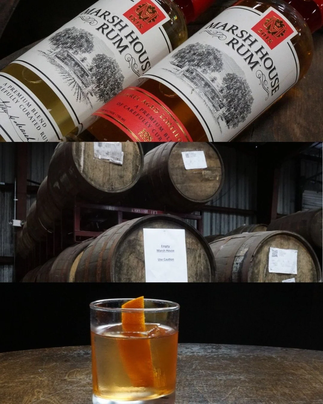 Barrelled, bottled and served: 

Every drop of Marsh House Barrel Aged Rum begins its journey in hand selected bourbon barrels, where Louisiana's humid climate works its magic. Our rum ages slowly, developing the rich, complex flavors that eventually