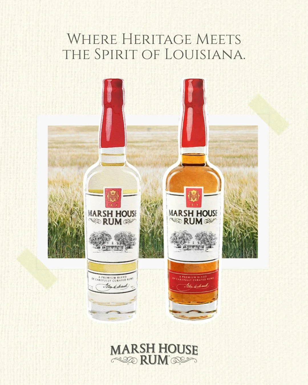 Where heritage meets the spirit of Louisiana. Two expressions, one story, since 1818. 

 〰️ Signature: Smooth, versatile, perfect neat or in cocktails.

 〰️ Barrel Aged: Rich, bold, aged two years in New Orleans humidity.

Cheers.

#MarshHouseRum #Lo