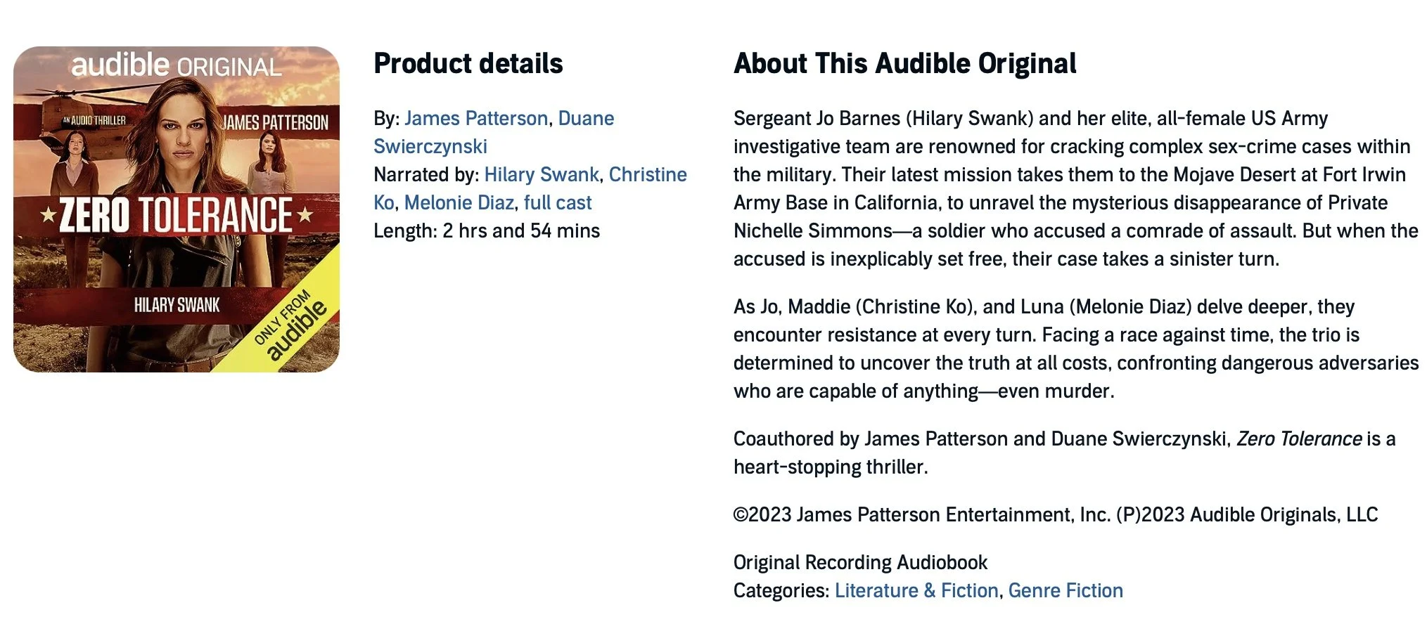 Audible Original- Zero Tolerance