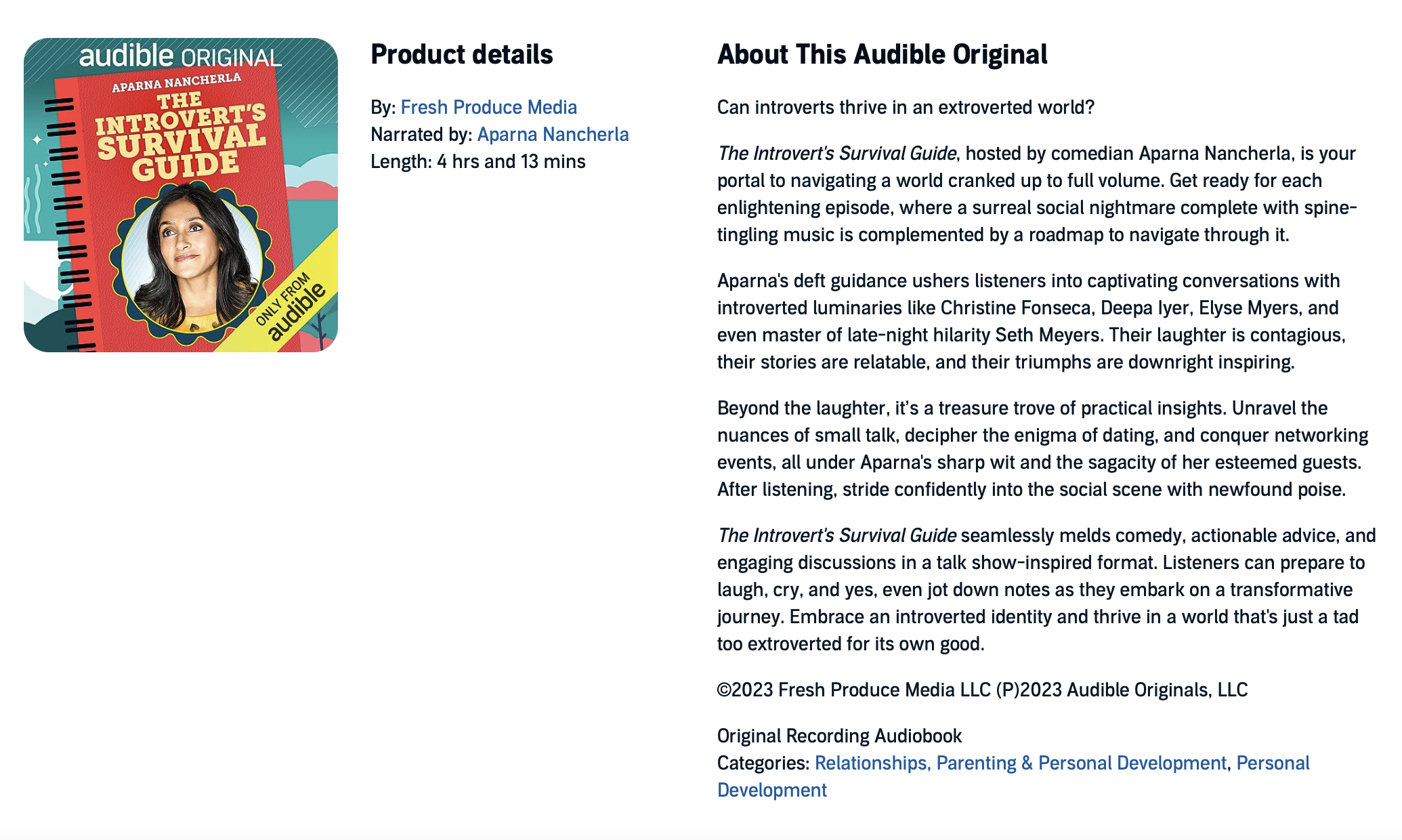 Audible Original- The Introverts Survival Guide