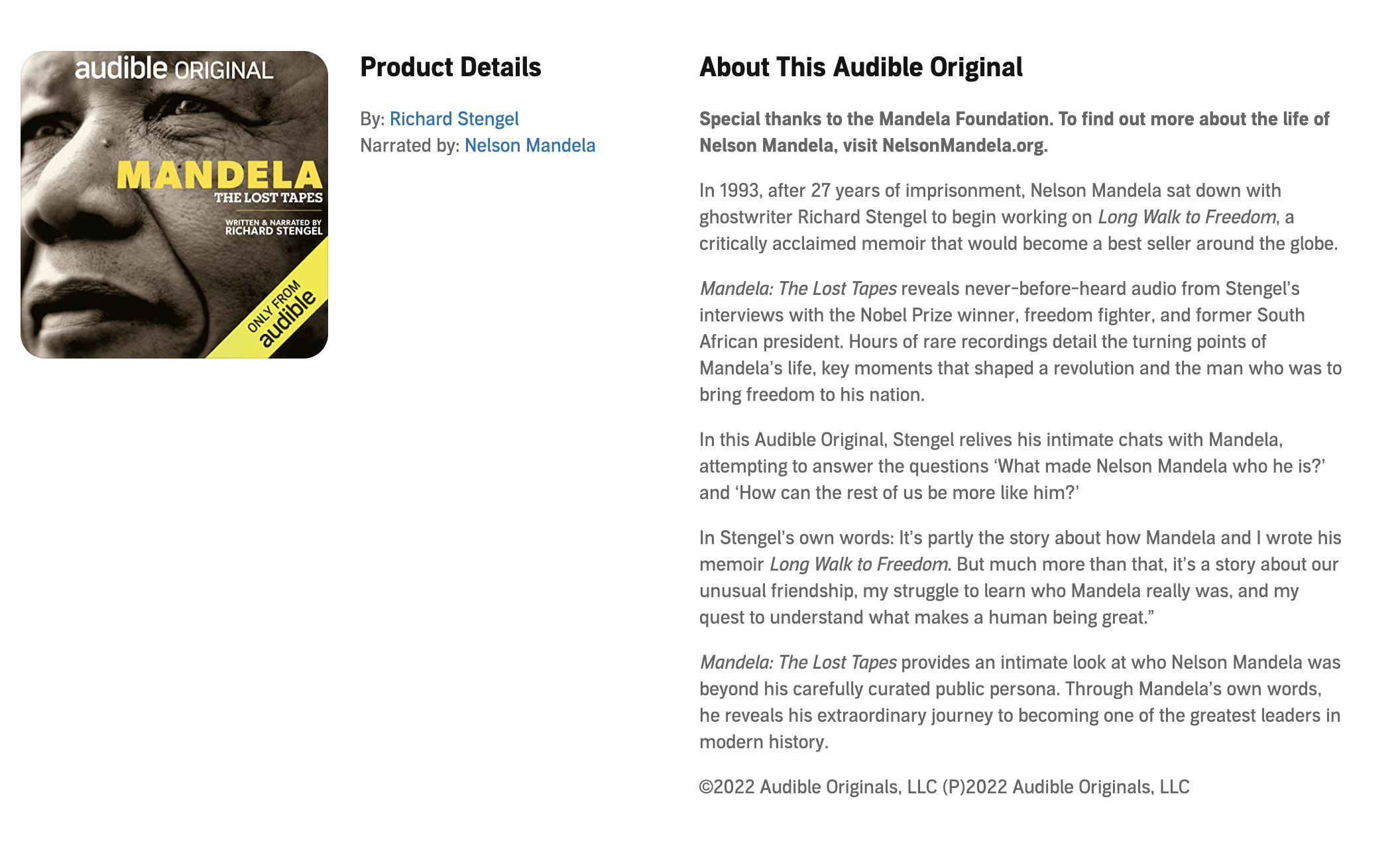 Audible Original- Mandela: The Lost Tapes