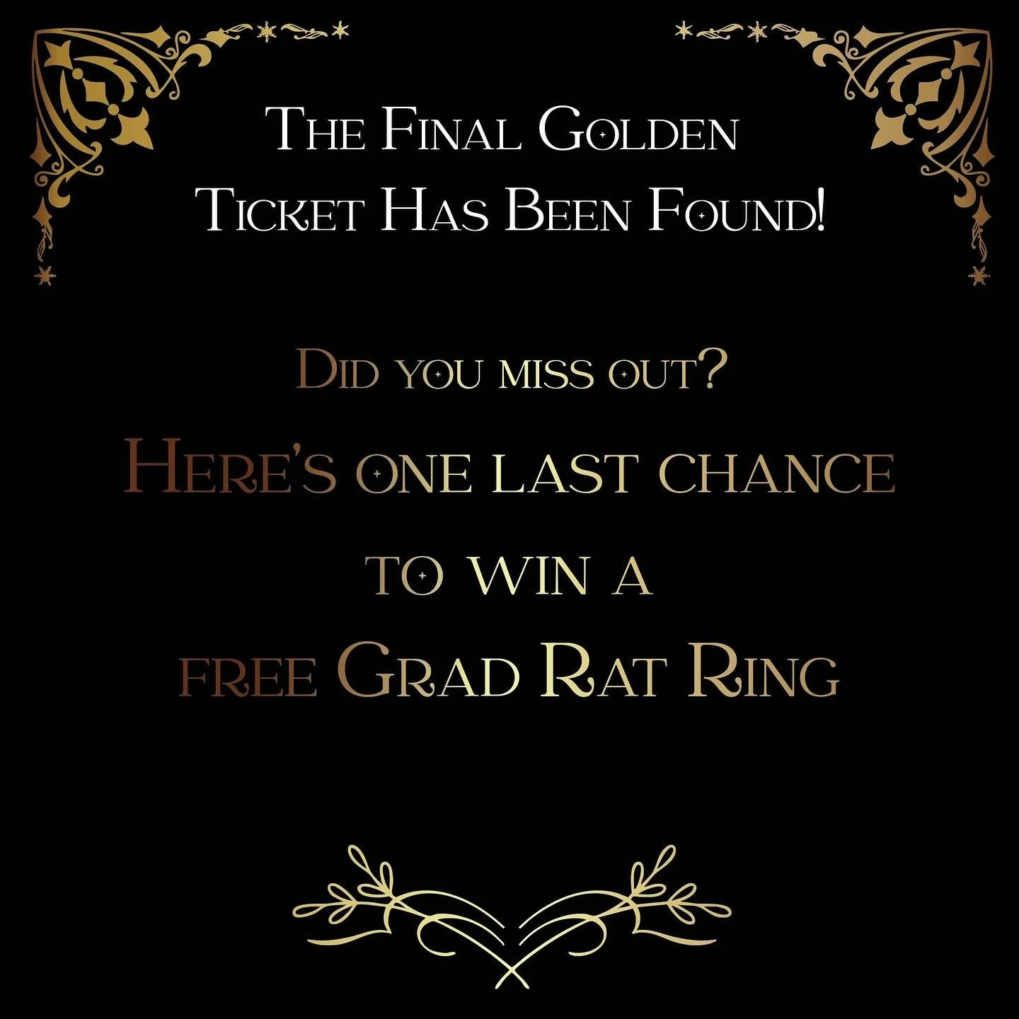 Good job finding the golden tickets this year! For one last chance to win a mit grad rat ring, tag us in a picture (story or post) of your Halloween costume and caption it &ldquo;trick or treat @gradratmit 🦫&rdquo; and we will pick someone at random