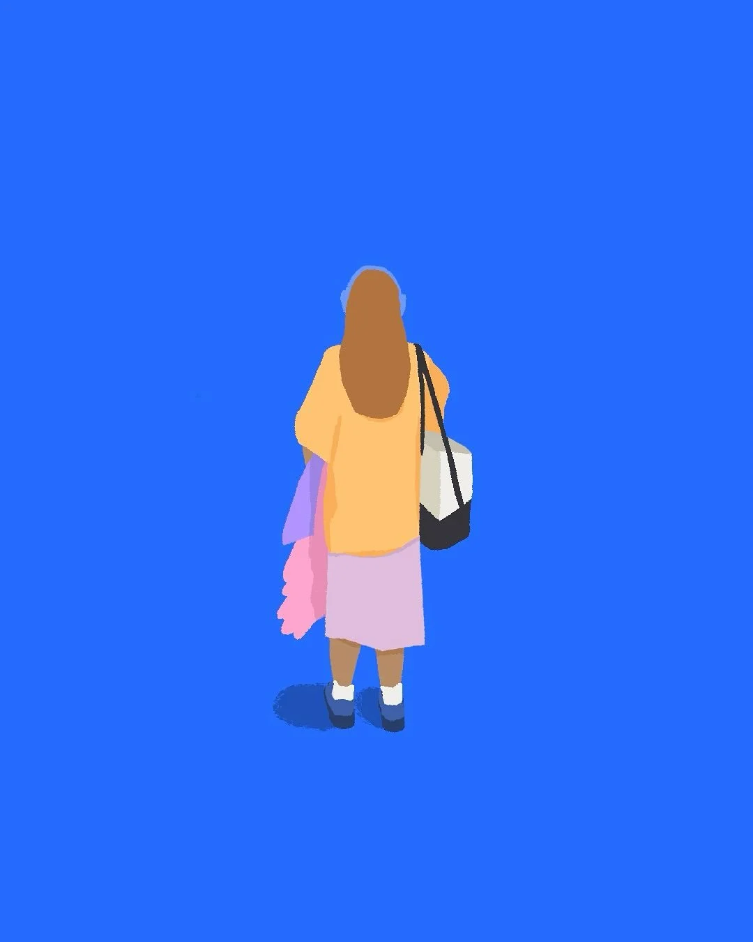 Just a girl out and about with her tote! 
Do you like the 💙 or 🖤 color way better? 
#illustration #digitalillustration #fashionillustration #fitcheck #procreate