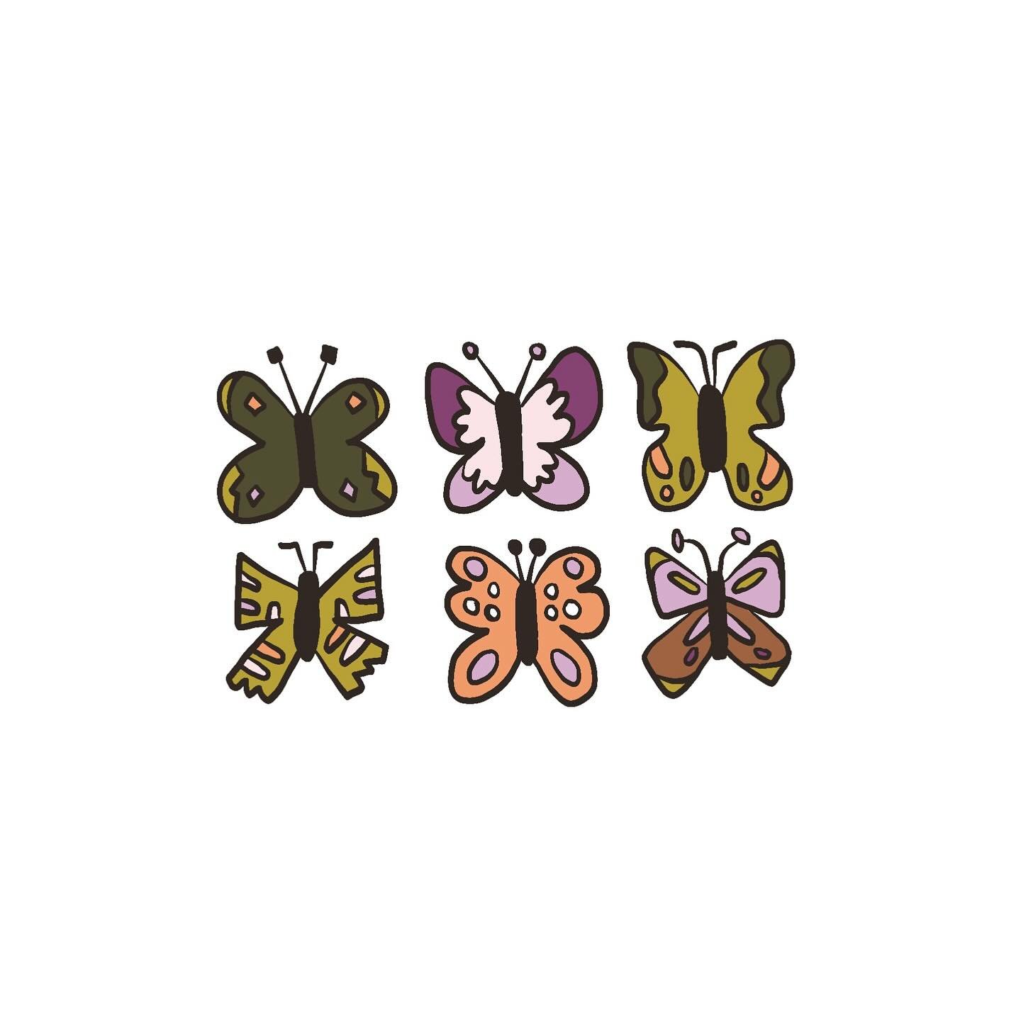 Autumn inspired butterflies 💚💛💕🧡🦋 #digitalillustration #butterflyillustration #fallcolorpalette #artisticprocess 
#drawingprocess #procreateillustrations